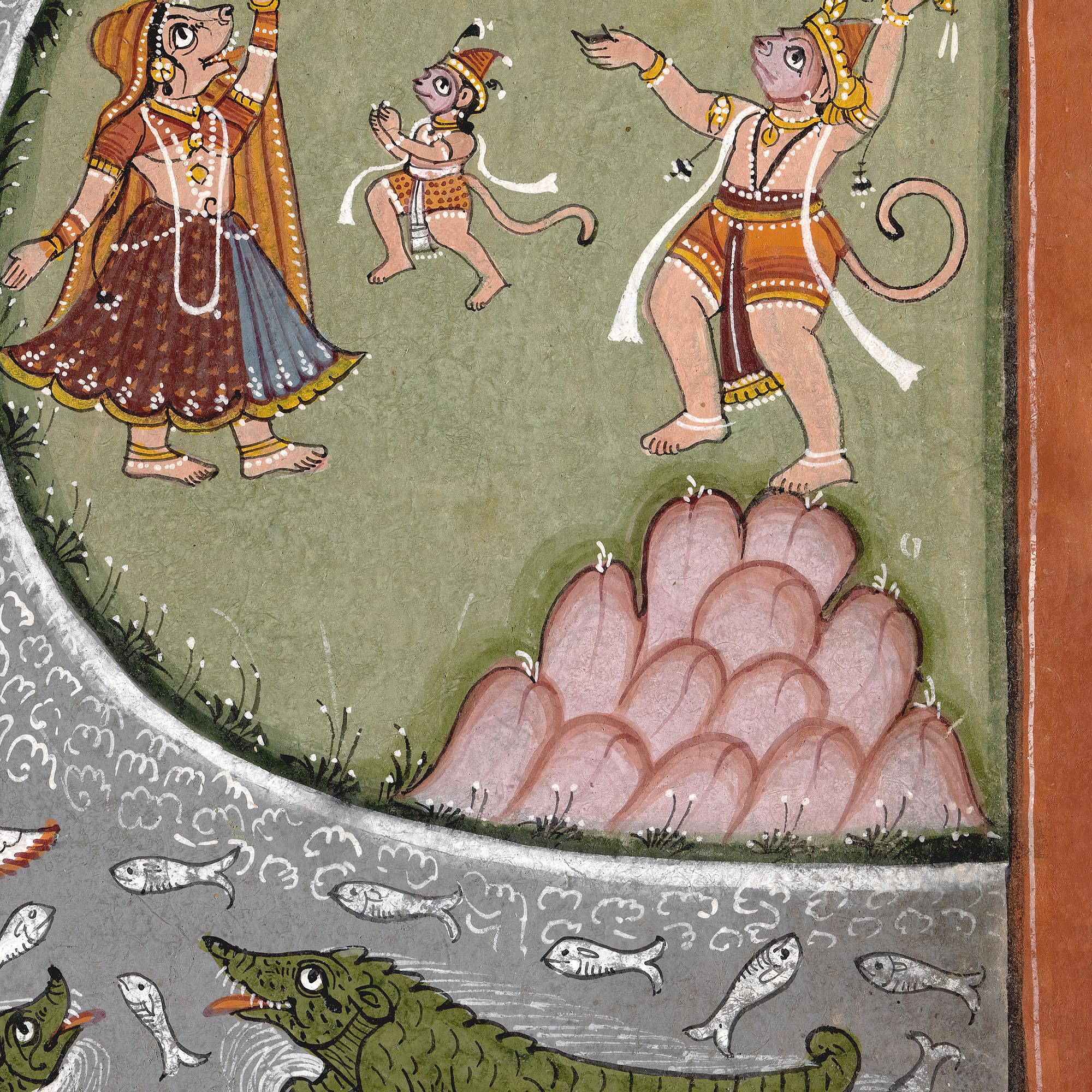 Fine art 6"x4" Hanuman's Leap to Lanka | Ramayana Epic Hindu Sacred Text | Rama, Ravana, Sita Fine Art Print