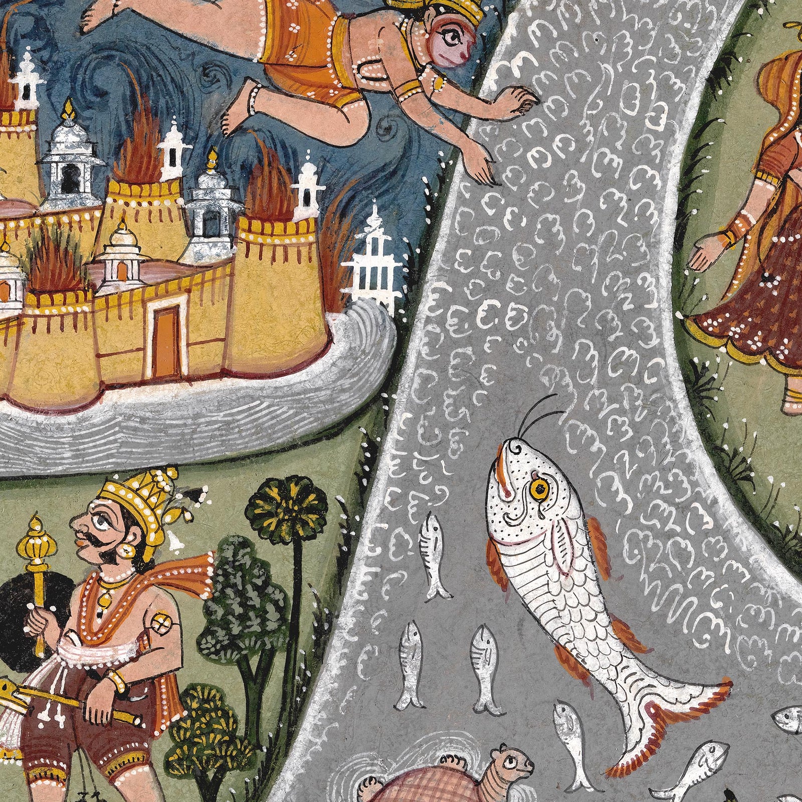Hanuman's Leap to Lanka | Ramayana Epic Hindu Sacred Text | Rama, Ravana, Sita Fine Art Print