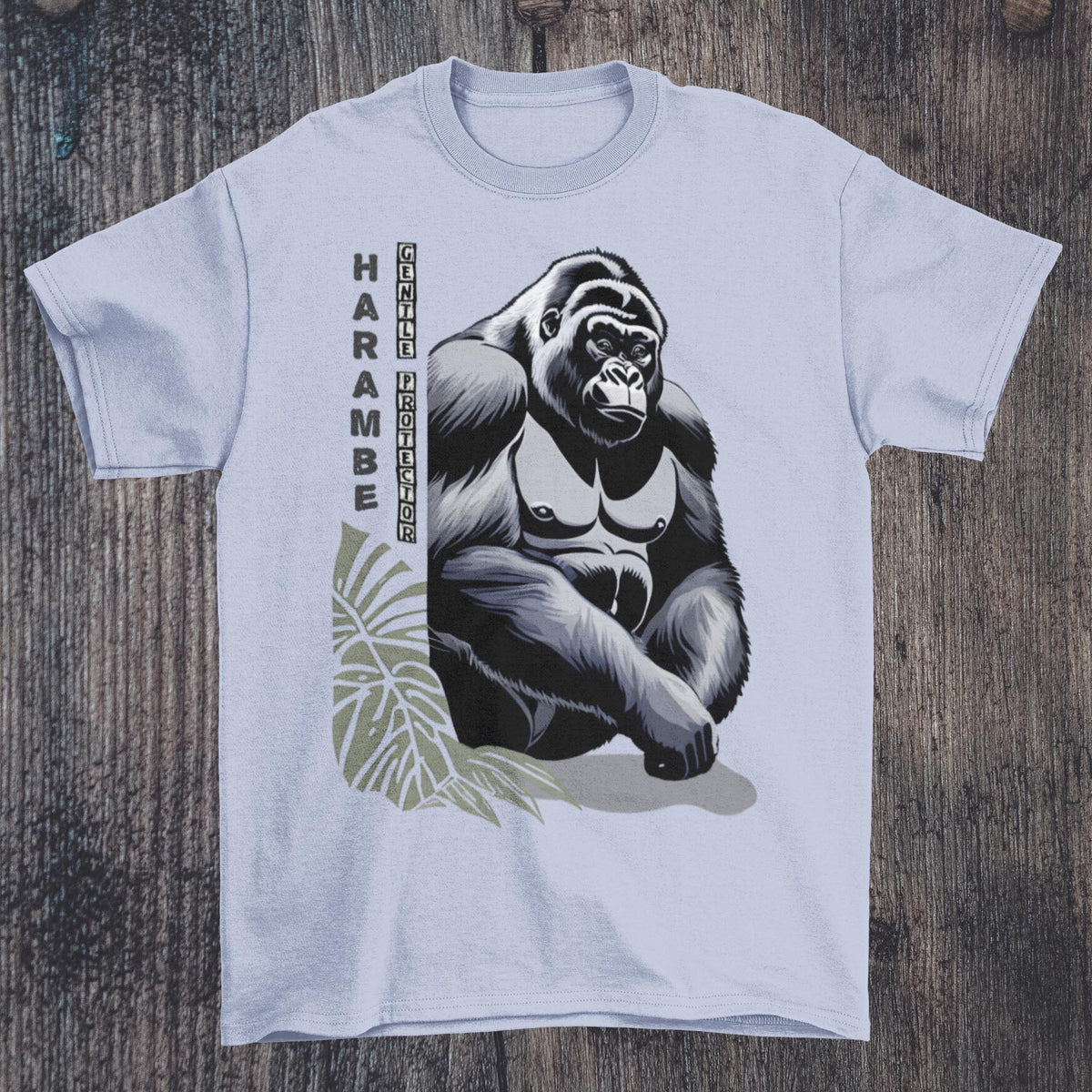 Harambe, Gentle Protector | Majestic Ape, Compassionate Gorilla, Chimp | Wildlife, Jungle, Nature, Biodiversity Graphic Art T-Shirt