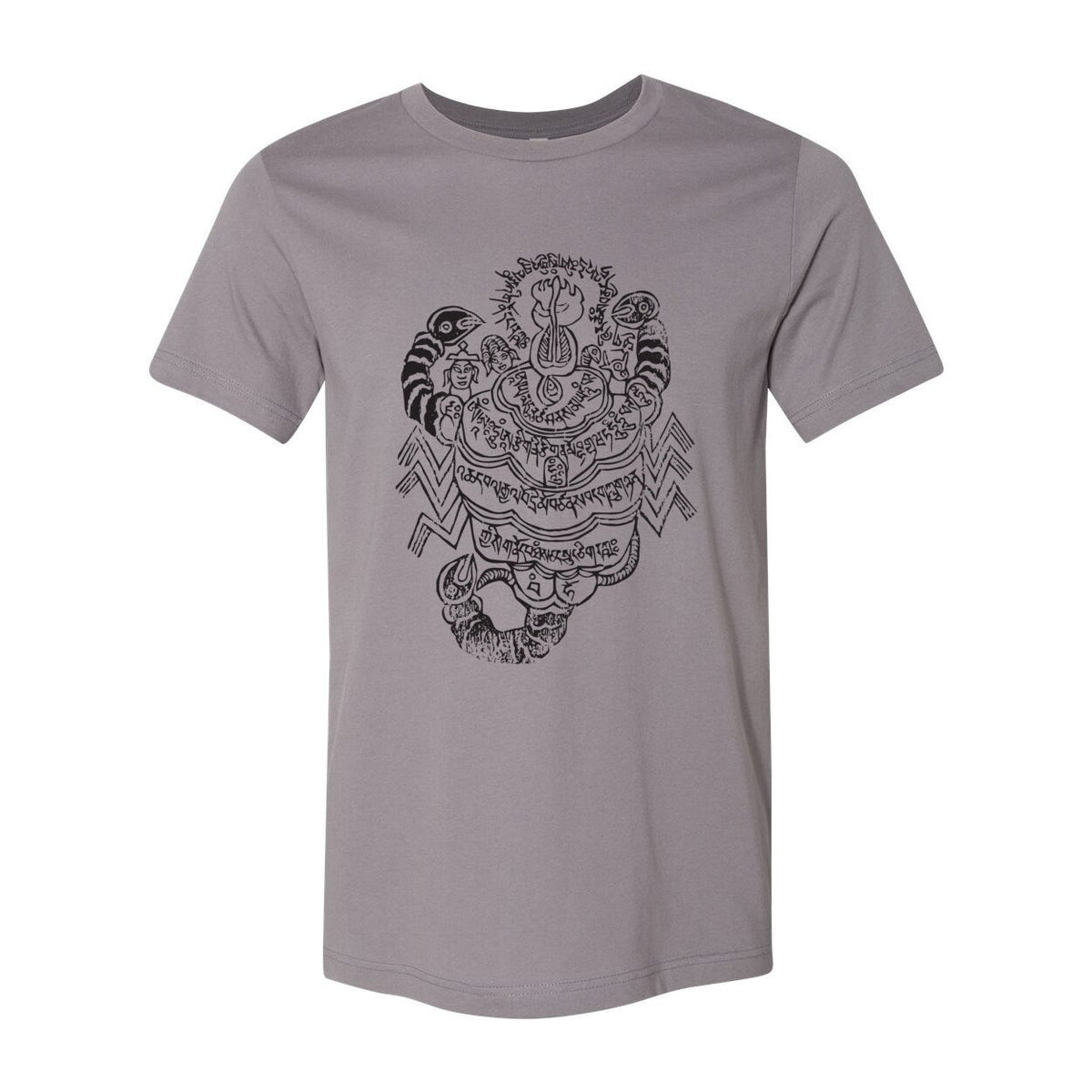 Himalayan Scorpion Charm of Padmasambhava | Tibetan Buddhist Mandala Woodblock Print | Spiritual Qi Protection Deity Sacred Art T-Shirt Tee