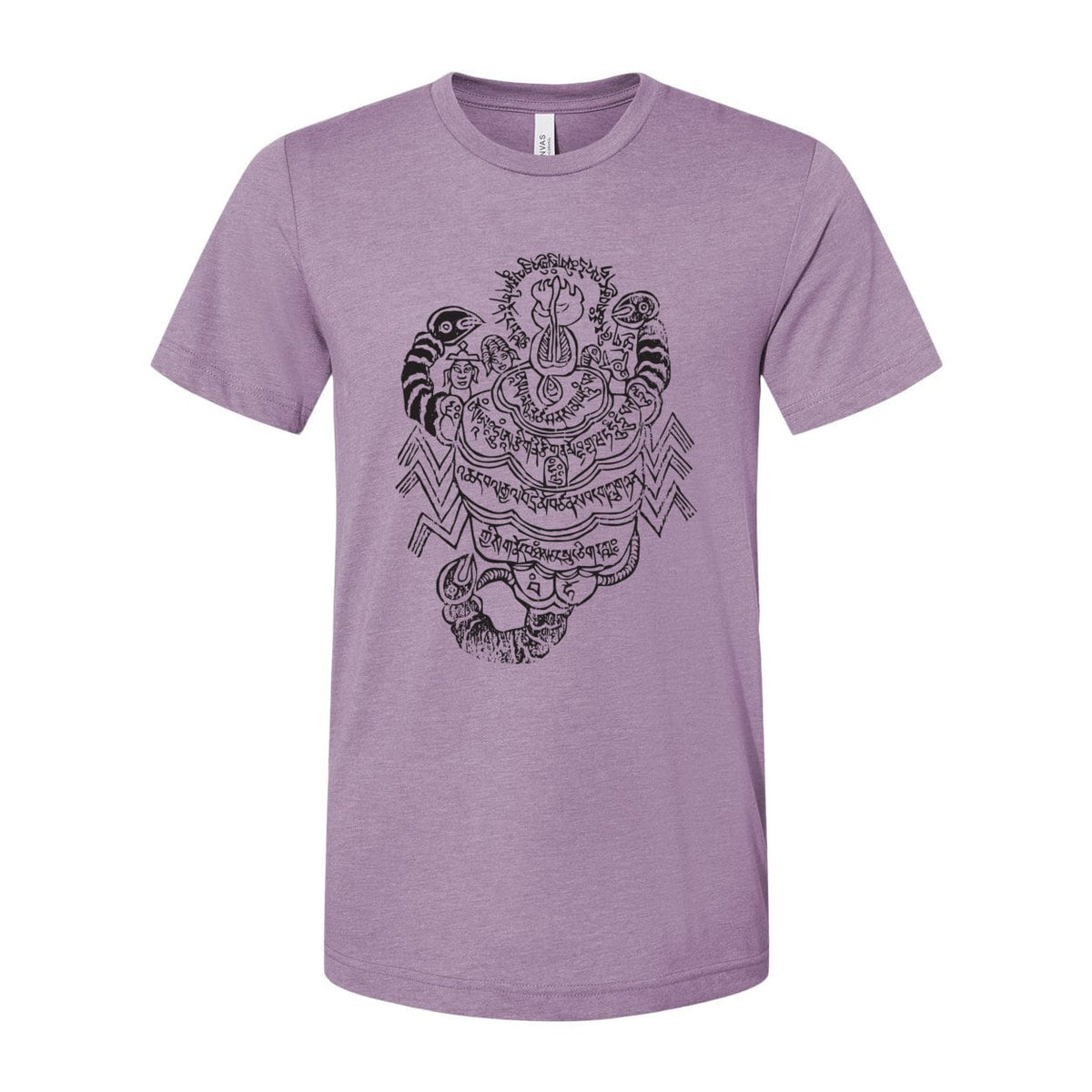 Himalayan Scorpion Charm of Padmasambhava | Tibetan Buddhist Mandala Woodblock Print | Spiritual Qi Protection Deity Sacred Art T-Shirt Tee