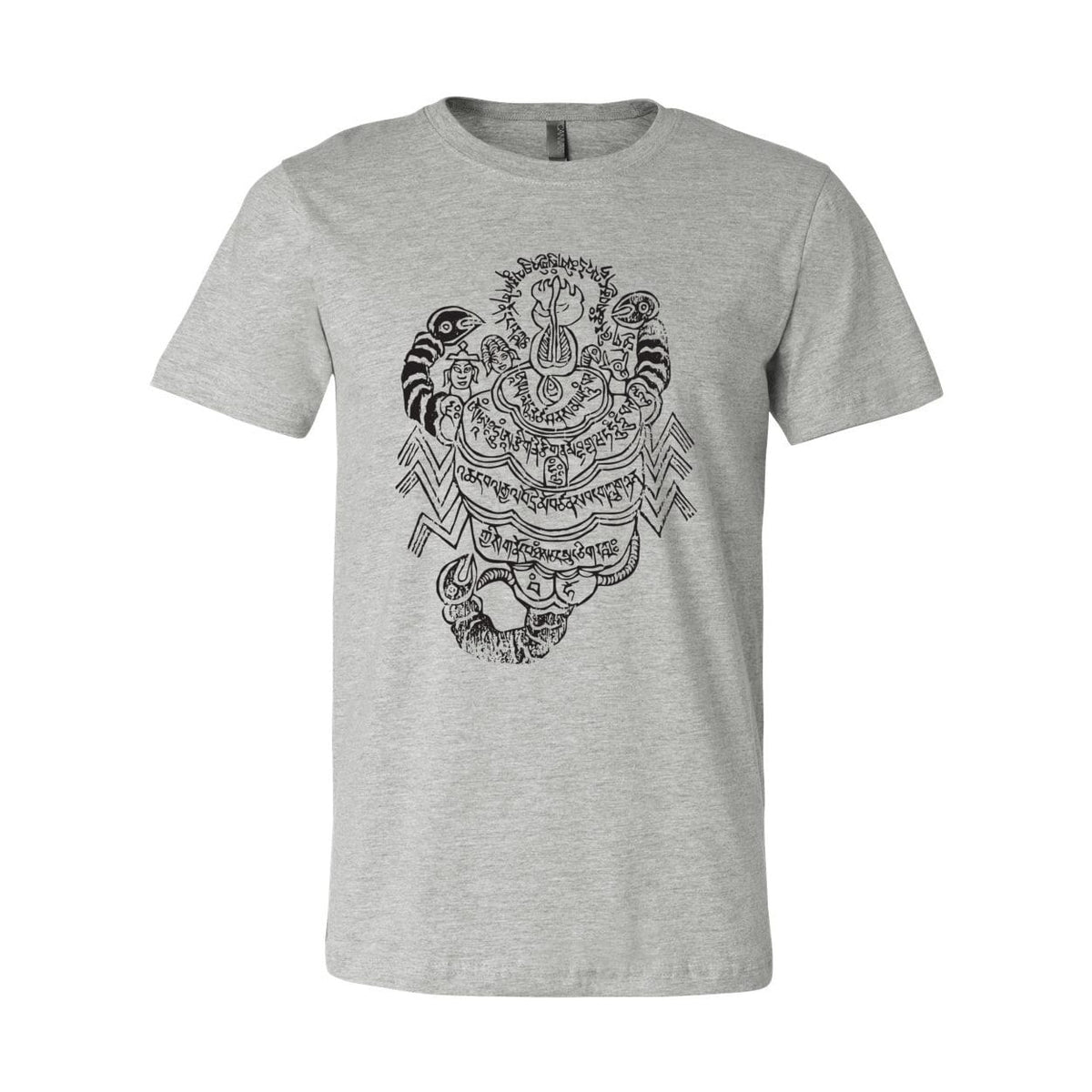 Himalayan Scorpion Charm of Padmasambhava | Tibetan Buddhist Mandala Woodblock Print | Spiritual Qi Protection Deity Sacred Art T-Shirt Tee