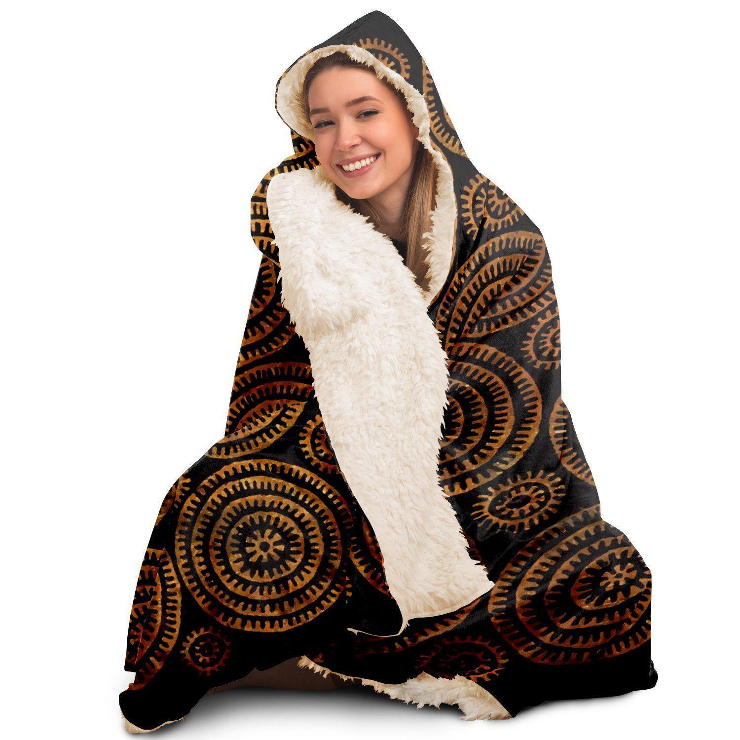 Hooded Blanket - AOP Hooded Blanket, Bamana Culture Inspired (Mali)