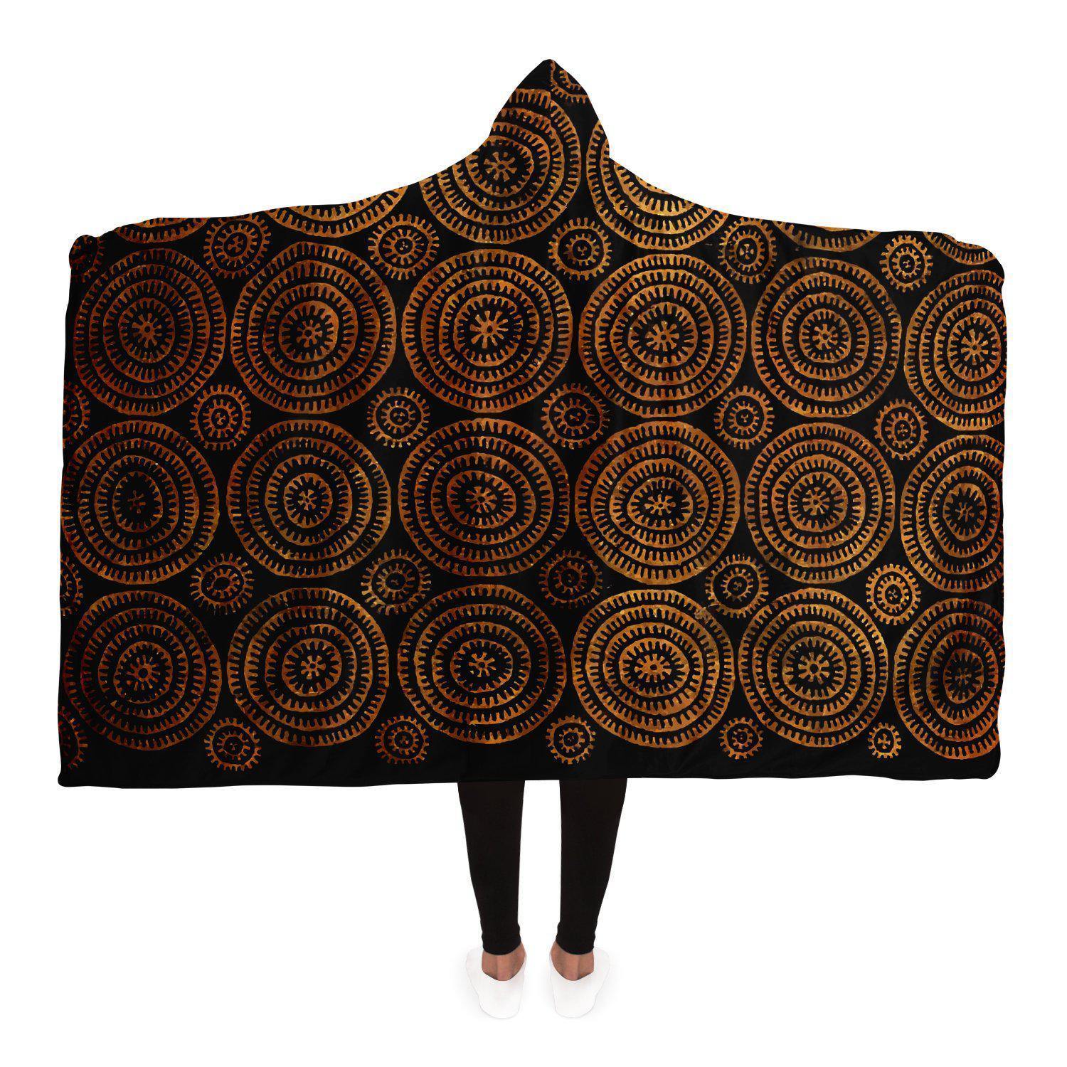 Hooded Blanket - AOP Adult / Premium Sherpa Hooded Blanket, Bamana Culture Inspired (Mali)