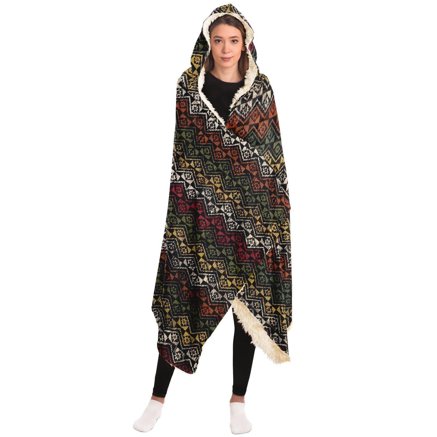 Hooded Blanket - AOP Hooded Blanket, Banjara Culture Design