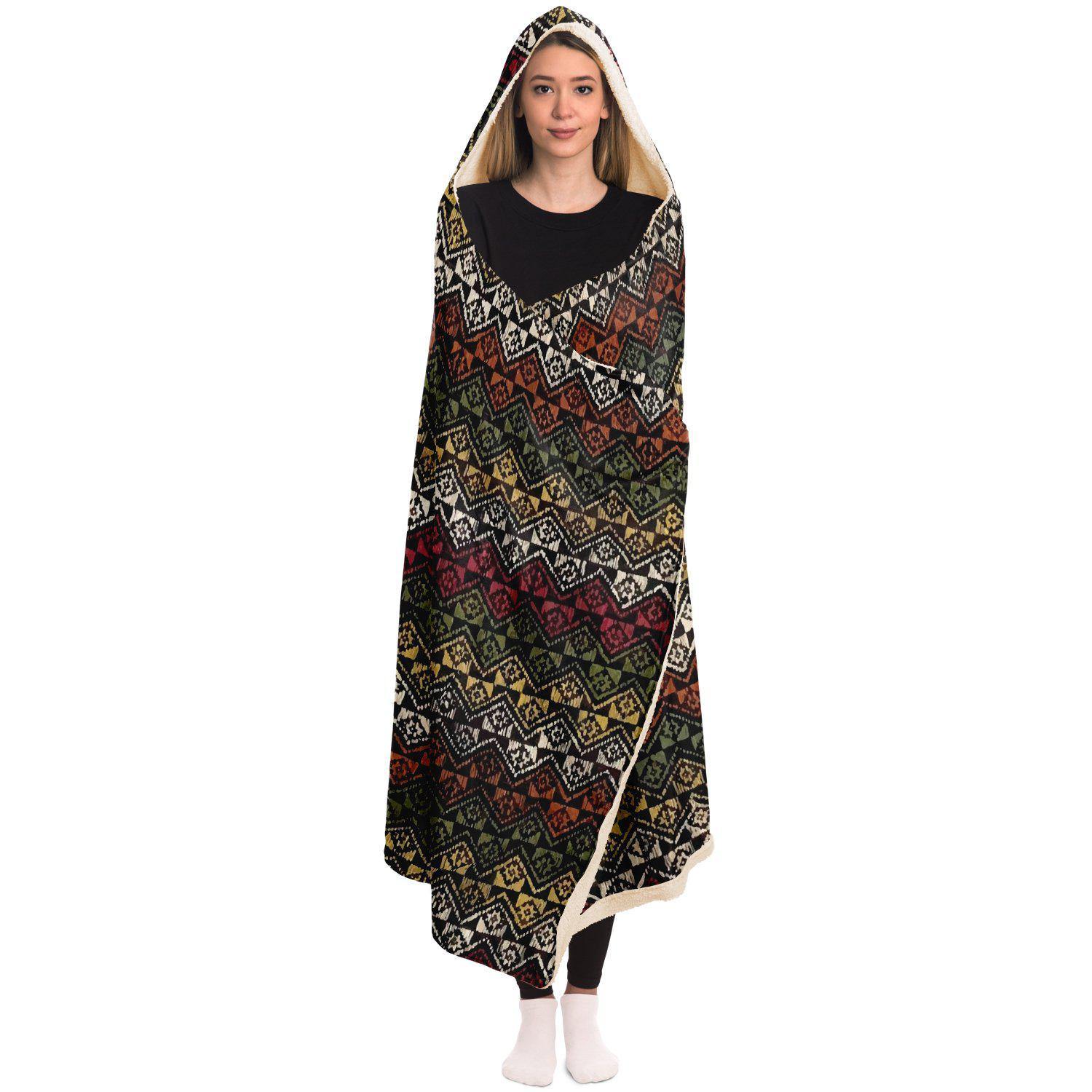 Hooded Blanket - AOP Hooded Blanket, Banjara Culture Design