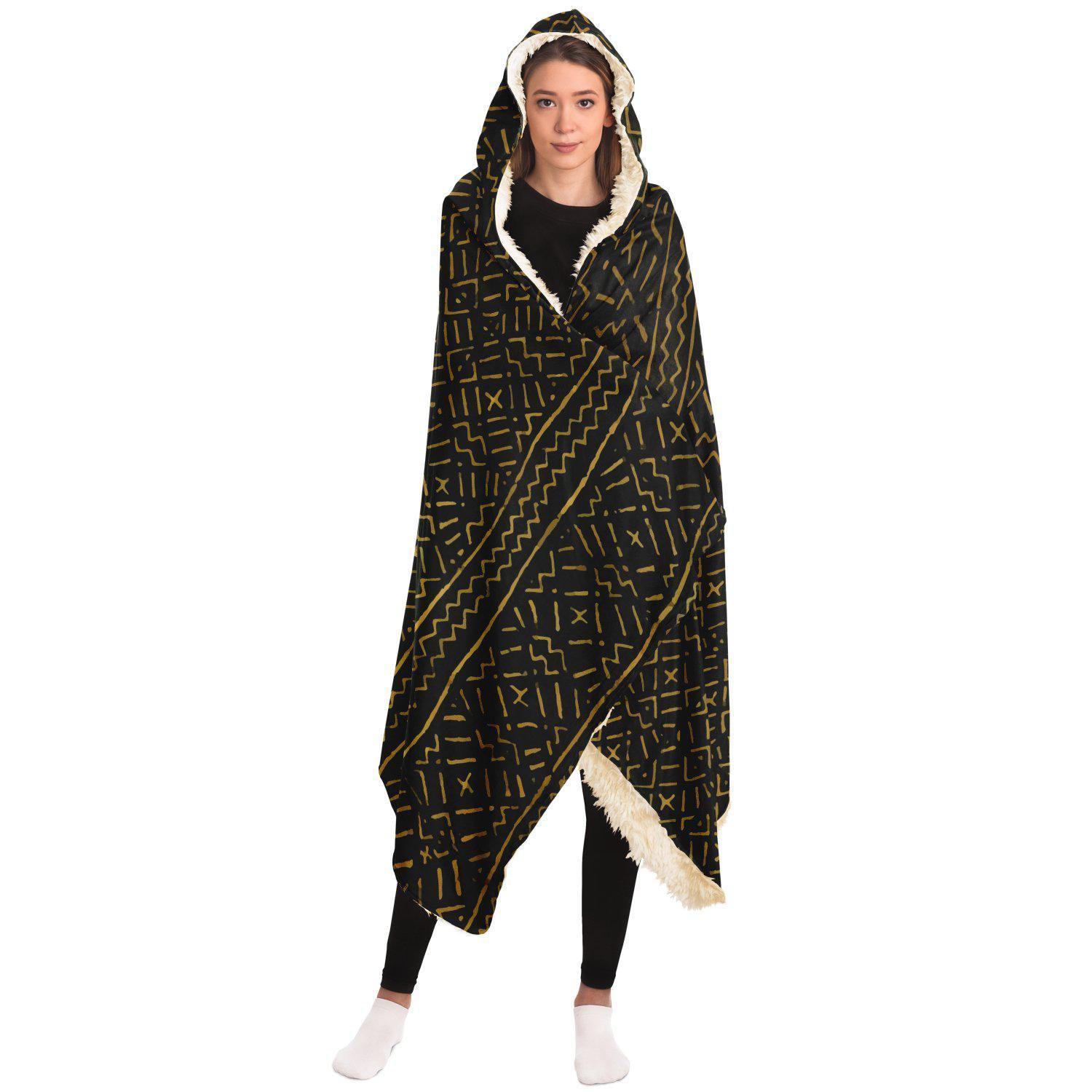 Hooded Blanket Bogolan Mali Traditional African Design