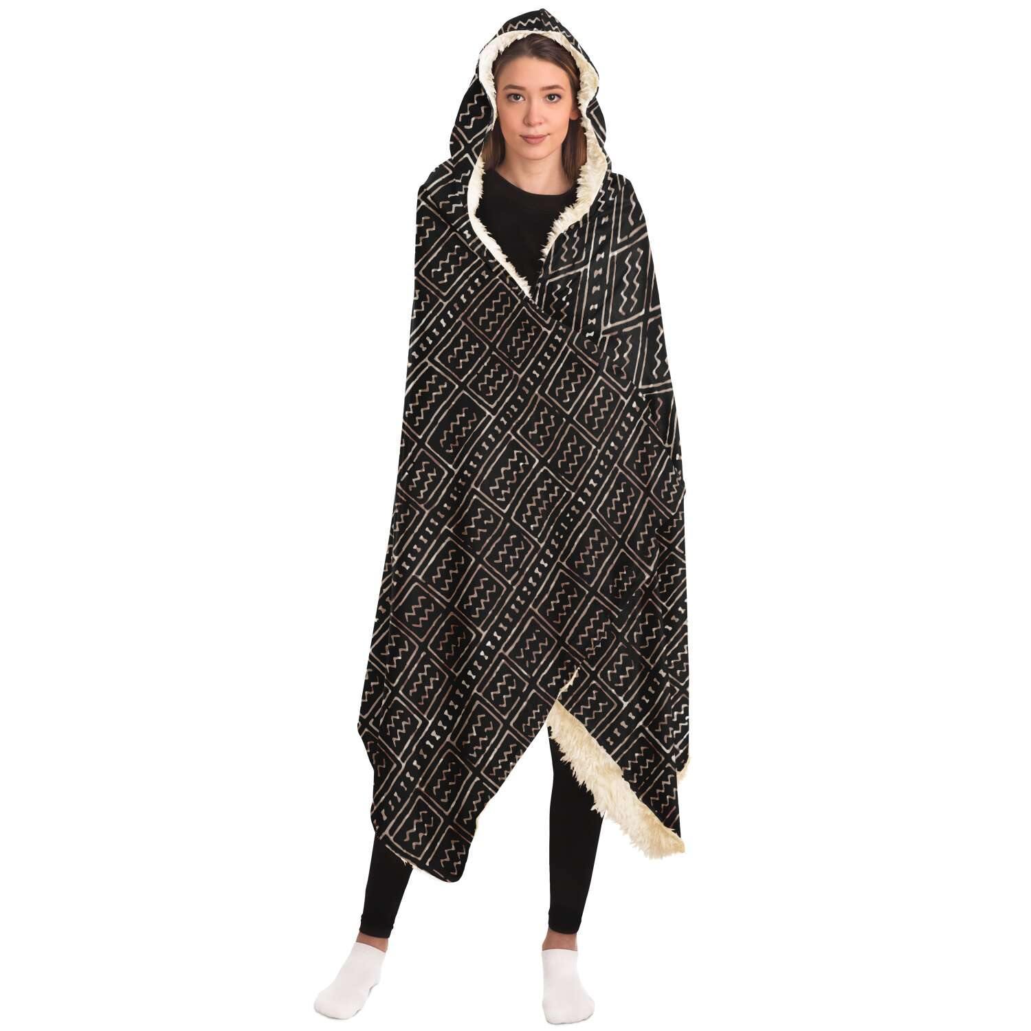 Hooded Blanket - AOP Hooded Blanket Bogolan Mali Traditional African Design