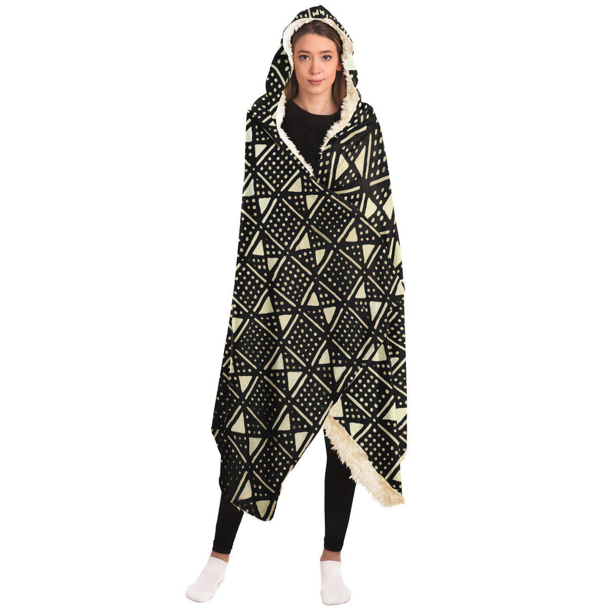 Hooded Blanket Bogolan Mali Traditional African Design