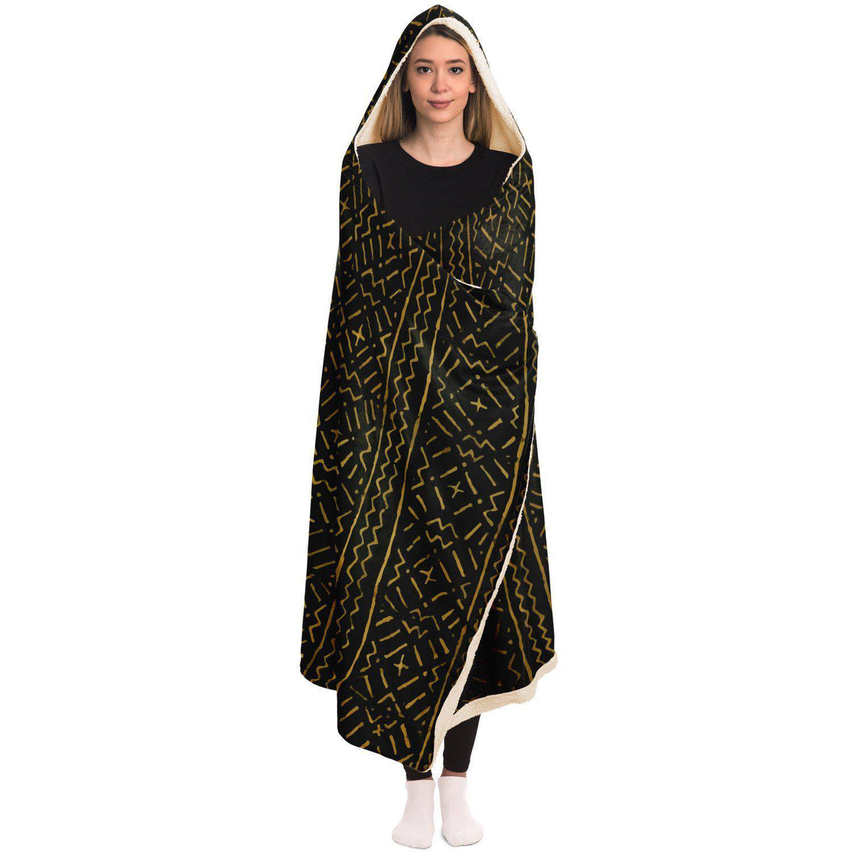 Hooded Blanket Bogolan Mali Traditional African Design