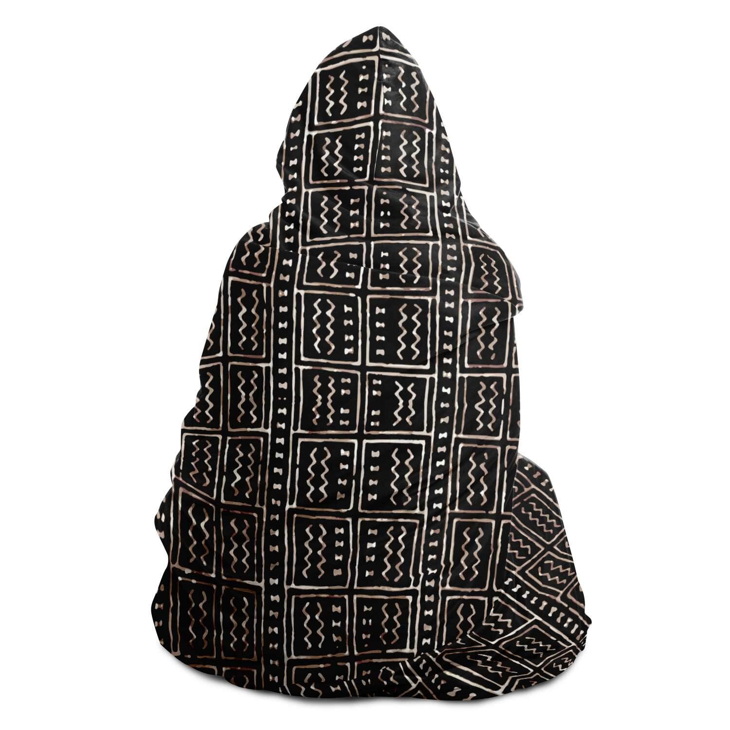 Hooded Blanket - AOP Hooded Blanket Bogolan Mali Traditional African Design