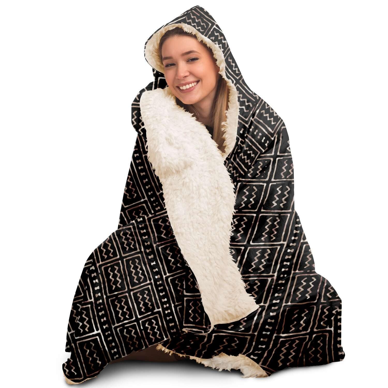 Hooded Blanket - AOP Hooded Blanket Bogolan Mali Traditional African Design