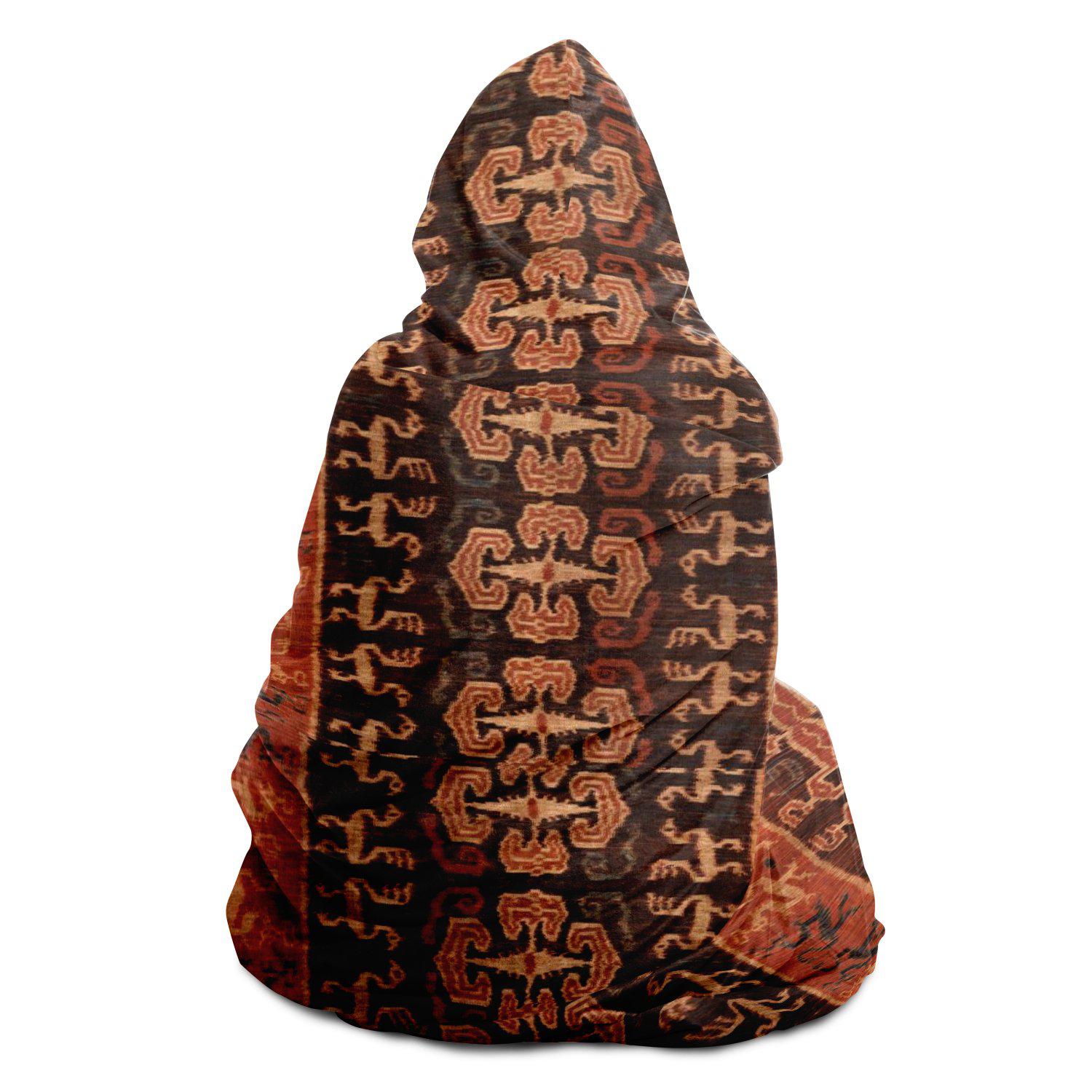Hooded Blanket, Indonesian Ikat Design