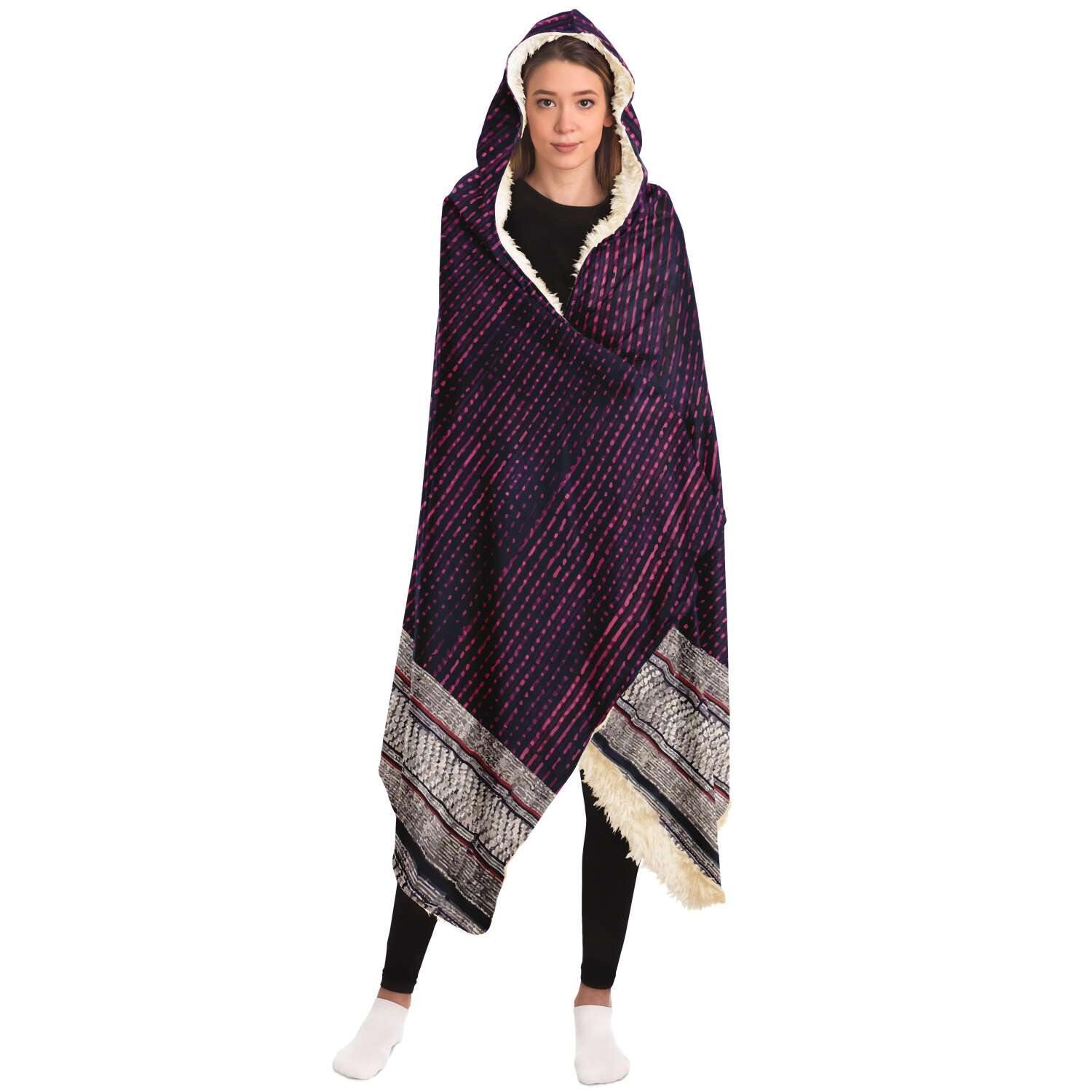 Hooded Blanket - AOP Hooded Blanket, Laos Traditional Textile Design