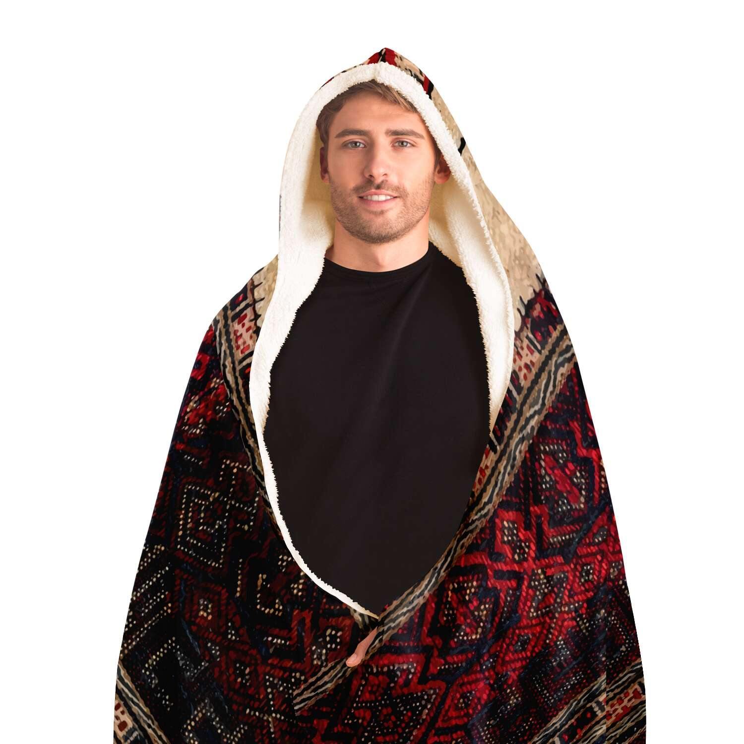 Hooded Blanket - AOP Hooded Blanket, Li Culture Traditional Textile Design