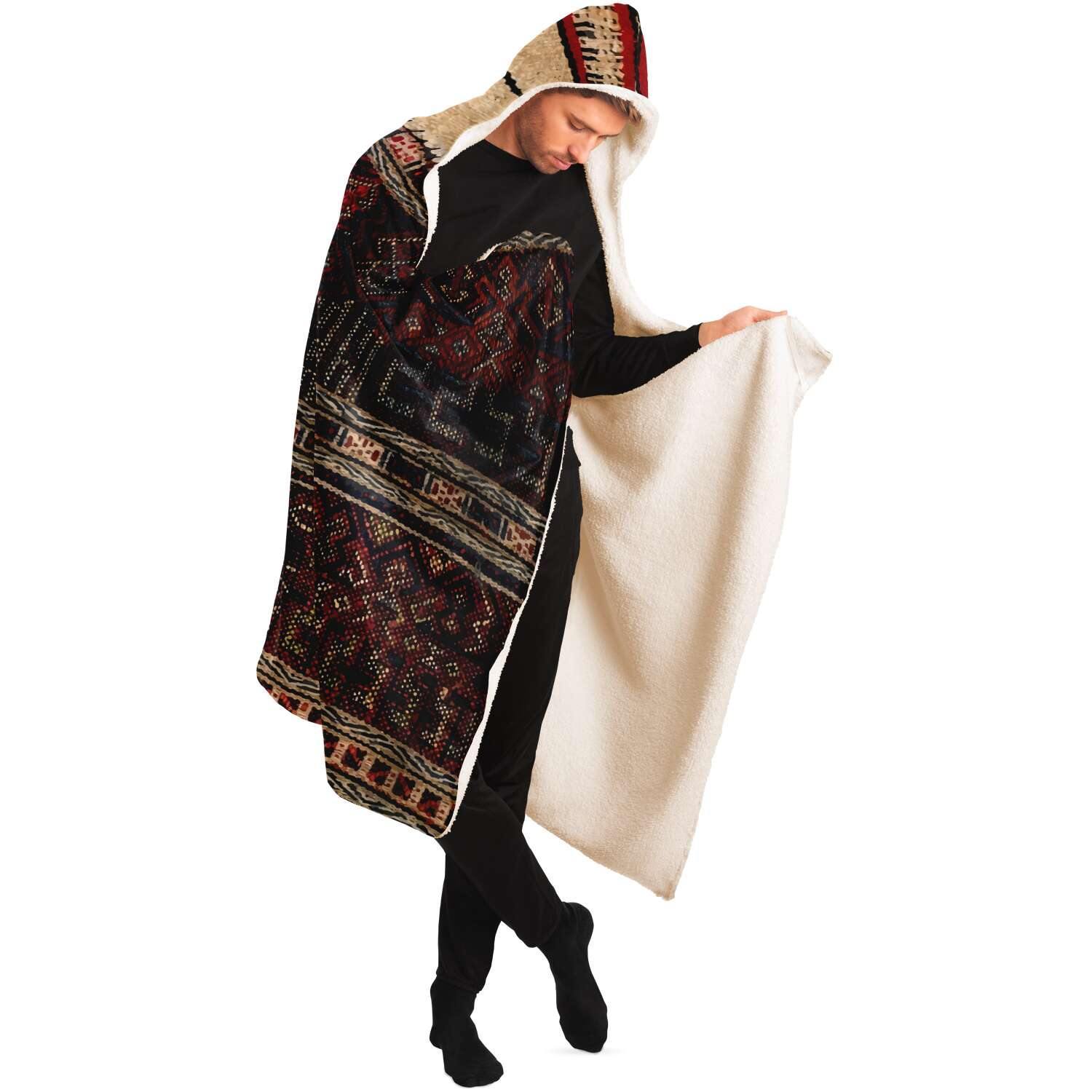 Hooded Blanket - AOP Hooded Blanket, Li Culture Traditional Textile Design