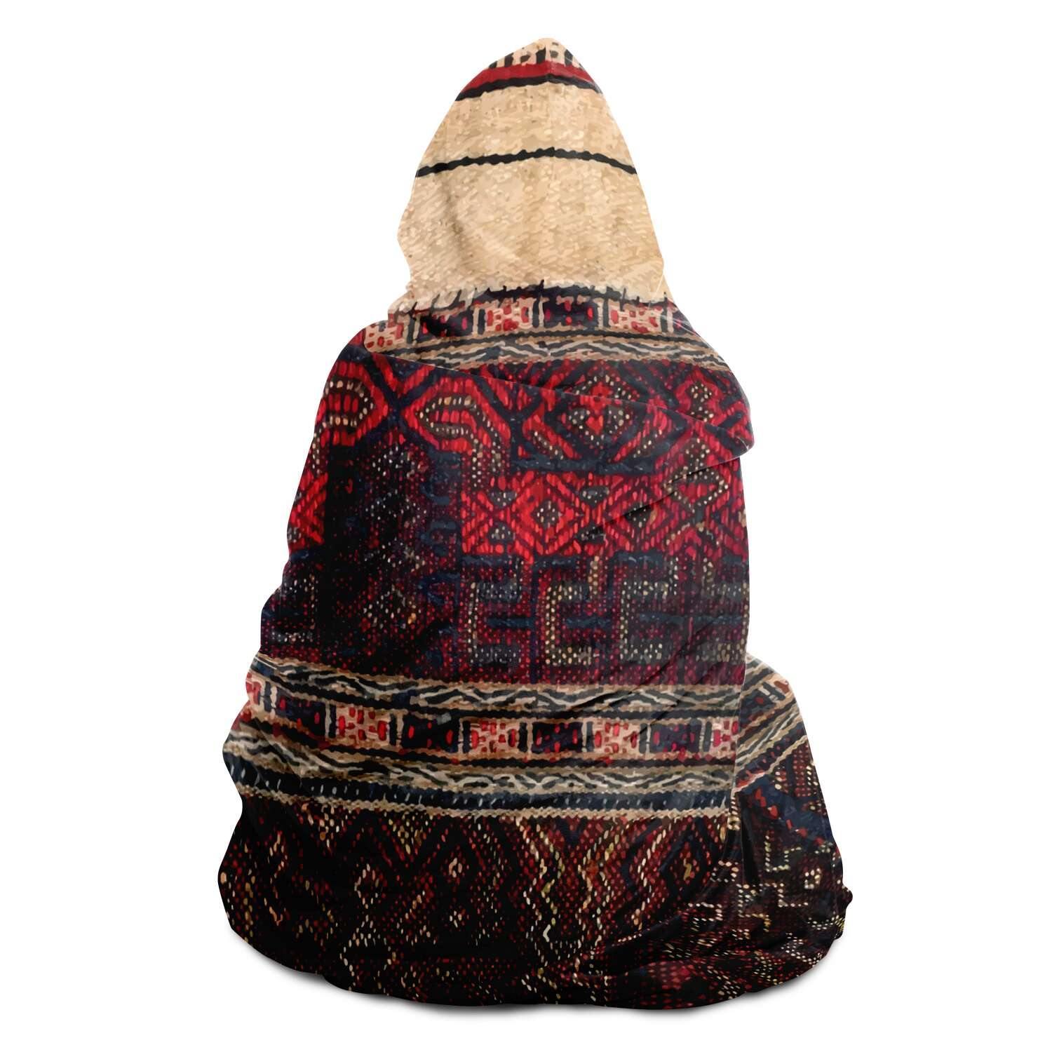 Hooded Blanket - AOP Hooded Blanket, Li Culture Traditional Textile Design