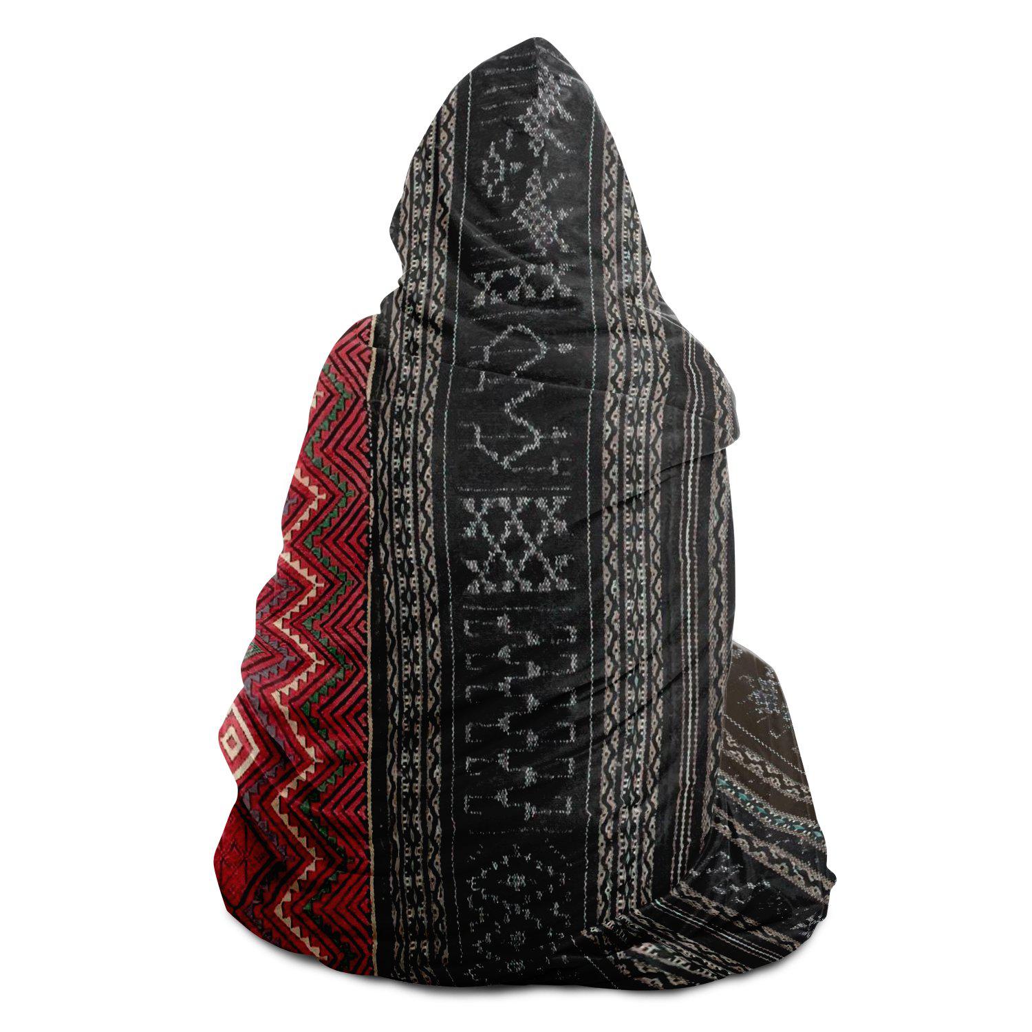 Hooded Blanket - AOP Hooded Blanket, Li Culture Traditional Textile Design