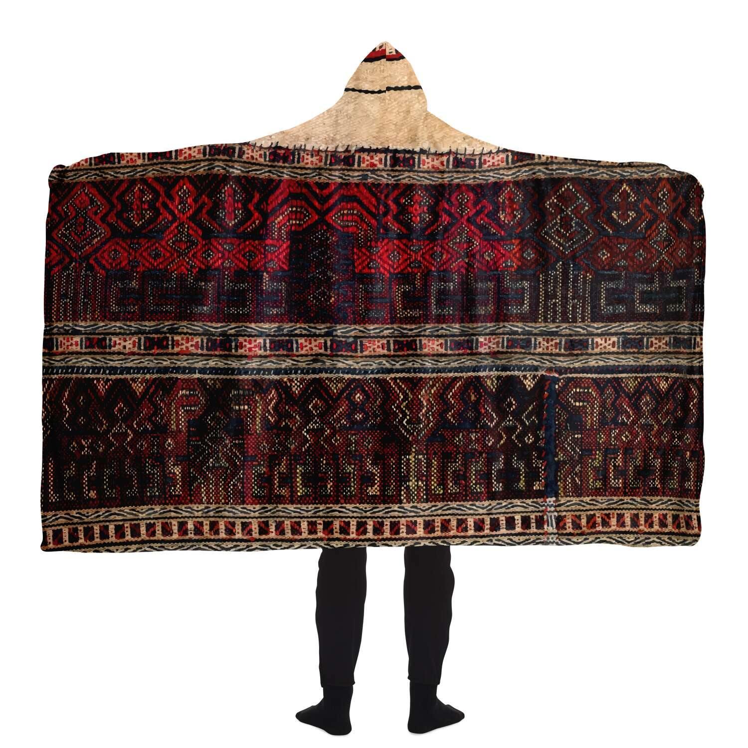 Hooded Blanket - AOP Hooded Blanket, Li Culture Traditional Textile Design