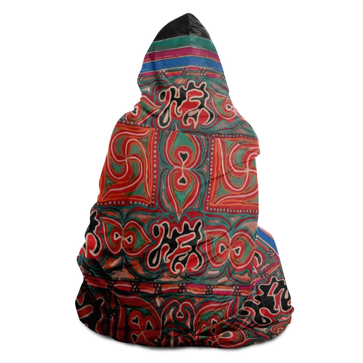 Hooded Blanket - AOP Hooded Blanket, Miao Culture Antique, Traditional Design