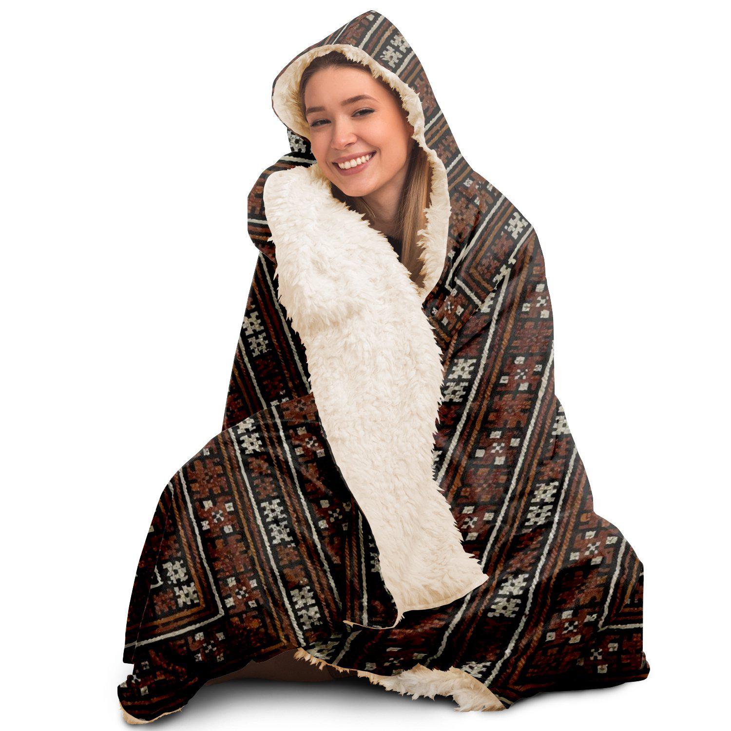 Hooded Blanket - AOP Hooded Blanket, Miao Culture Antique, Traditional Design