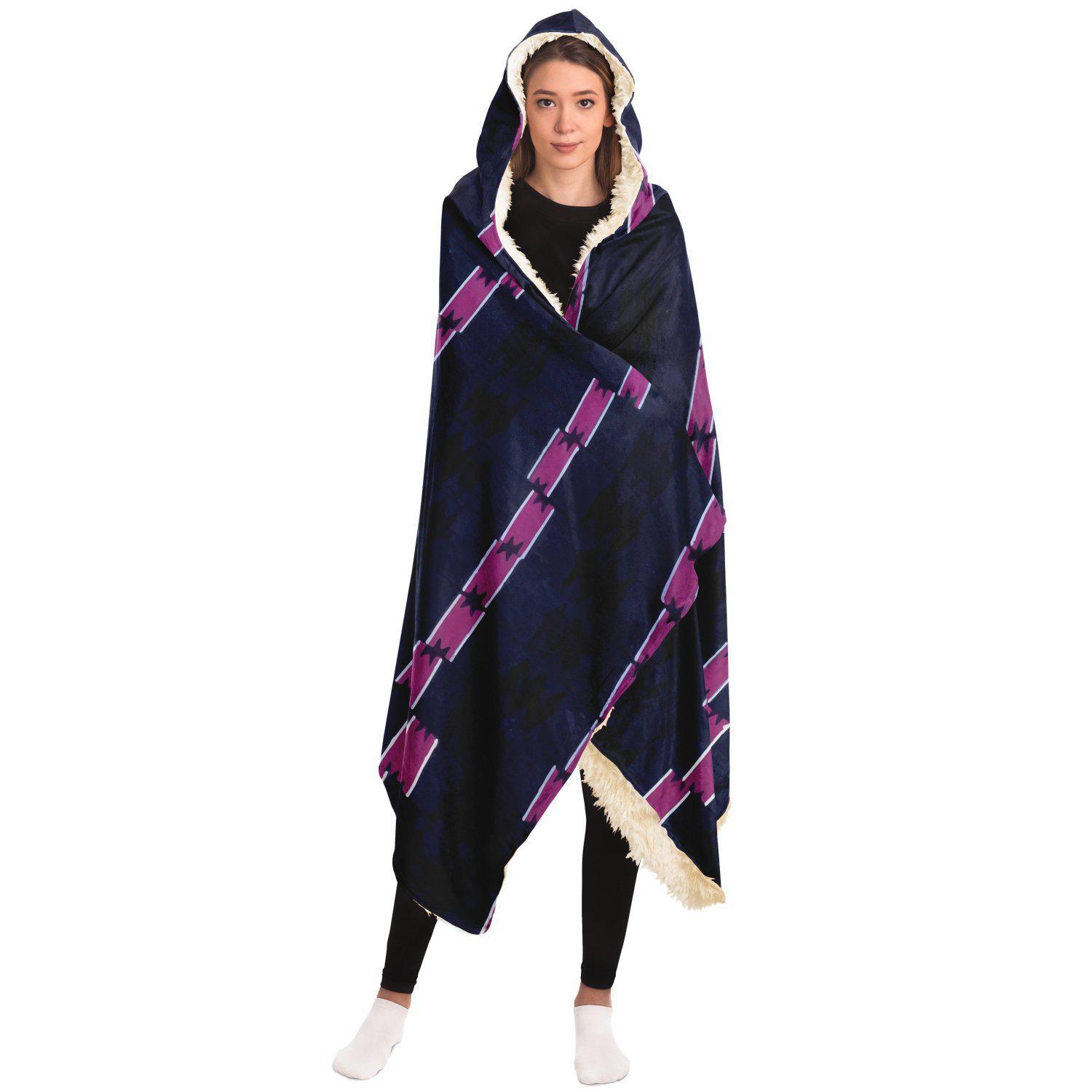 Hooded Blanket - AOP Hooded Blanket, Yoruba Tribe Traditional Design (Nigeria)