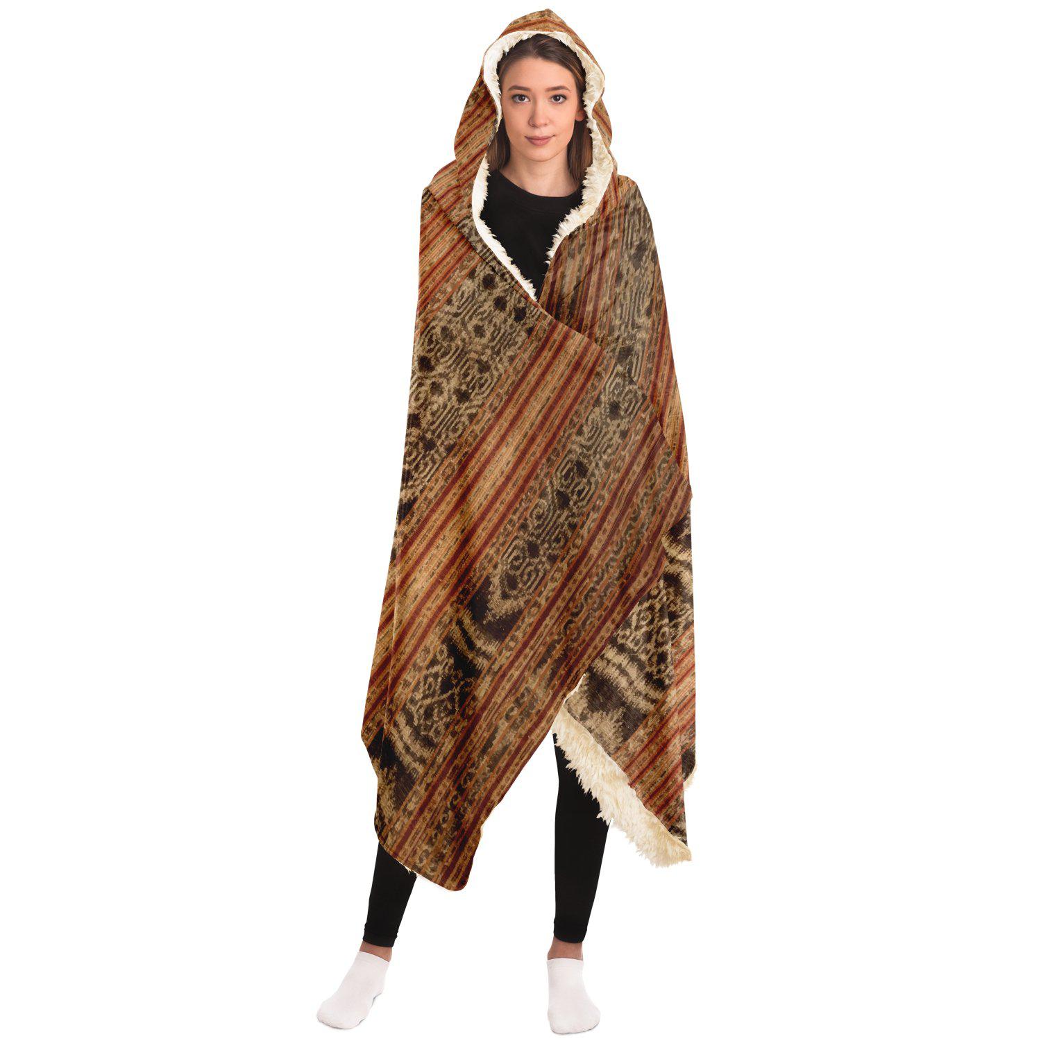 Indonesian Ikat Hooded Blanket