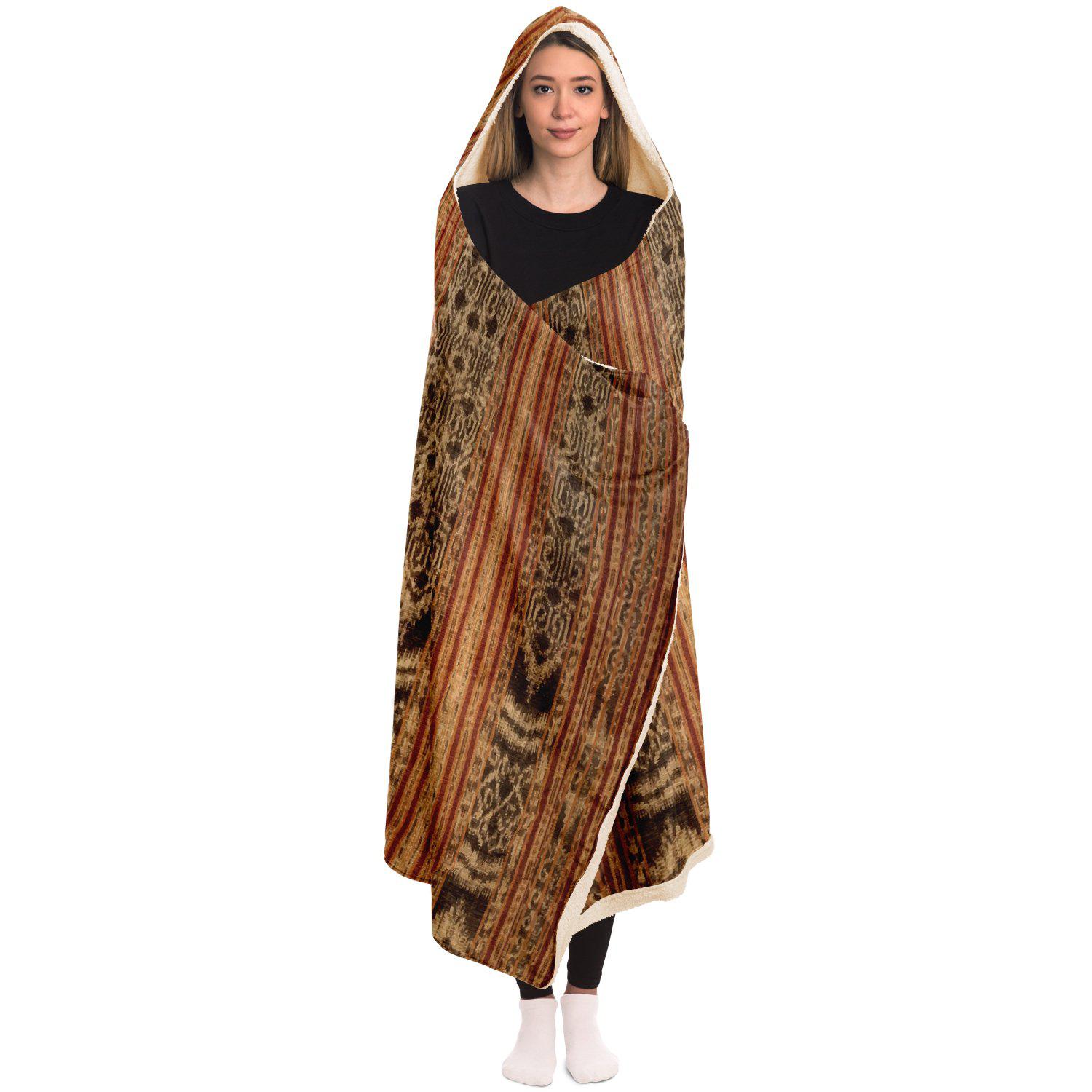Indonesian Ikat Hooded Blanket