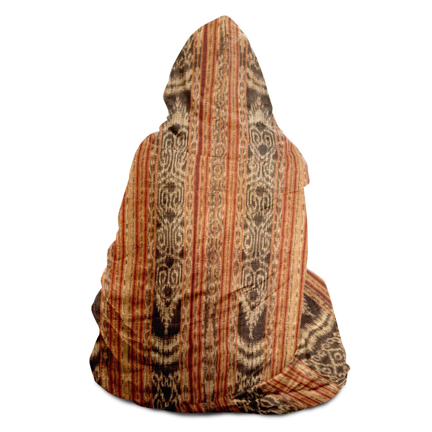 Hooded Blanket - AOP Indonesian Ikat Hooded Blanket