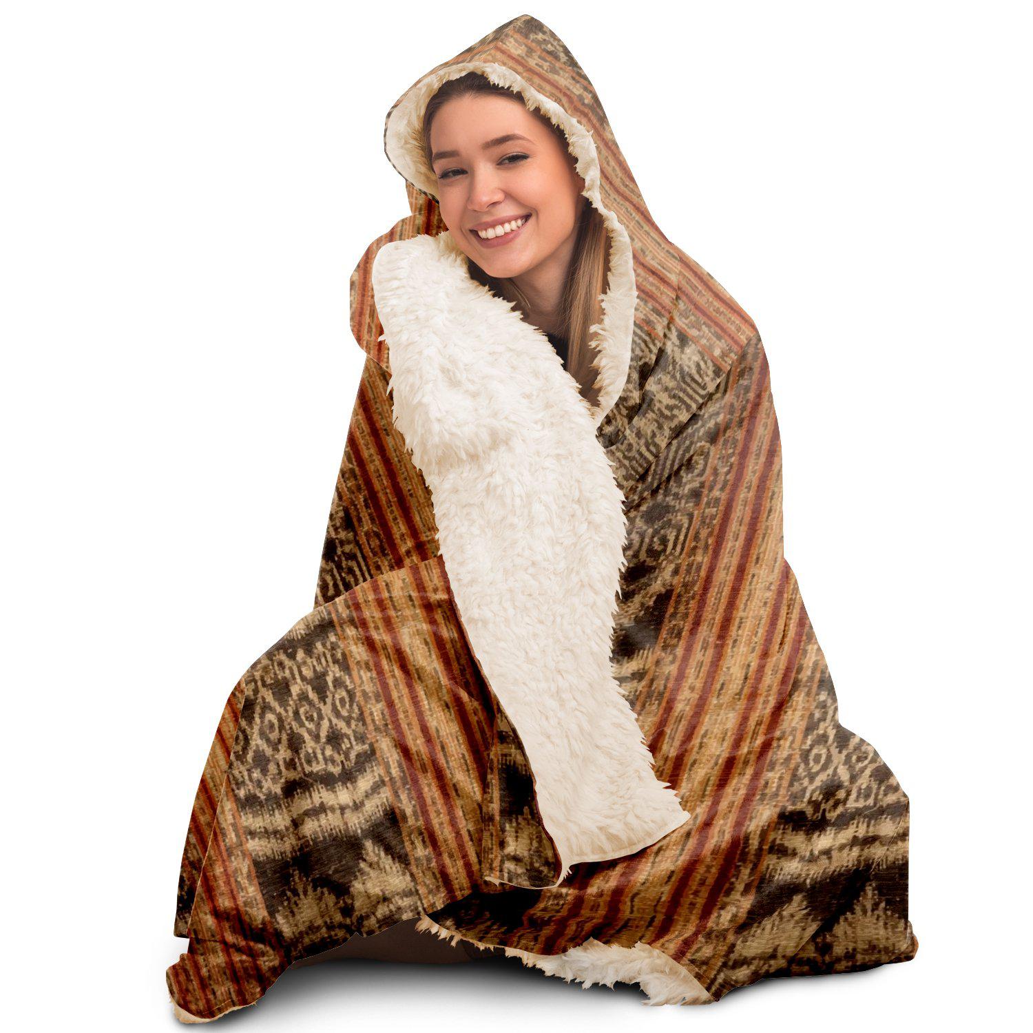 Indonesian Ikat Hooded Blanket