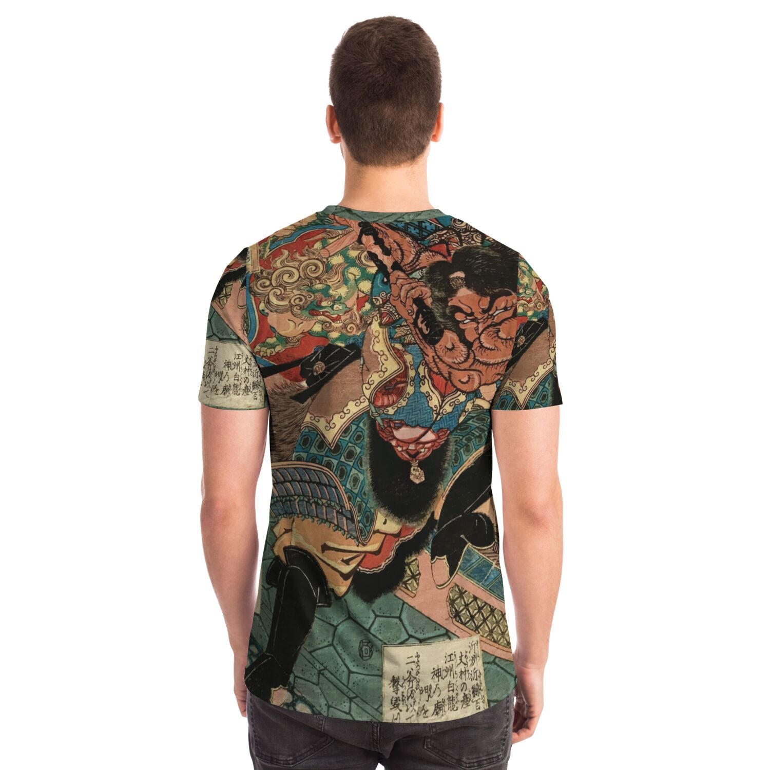 AOP T-Shirt Iron Ox Lee | Taoist Chinese Martial Arts Master | Qigong, Tai Chi Qi, Kung Fu | Kuniyoshi Vintage Graphic Art T-Shirt