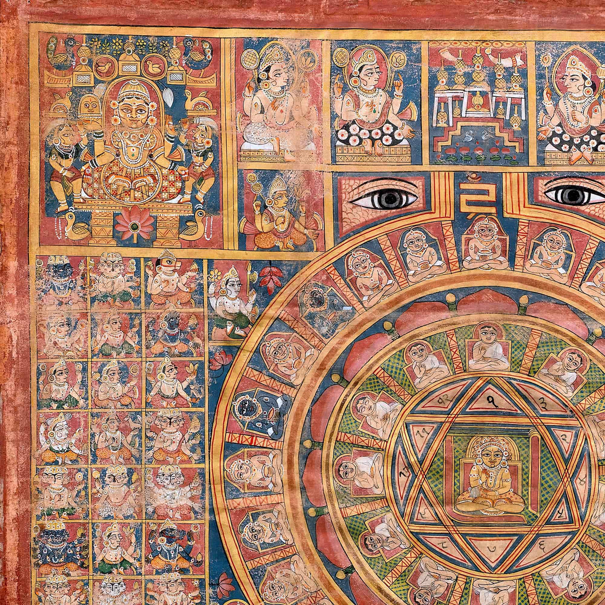 Jain Tantric Diagram | Indian Mandala, Yantra | Hippie Sacred Geometry, Yoga Spiritual Art, Numerology Framed Art Print