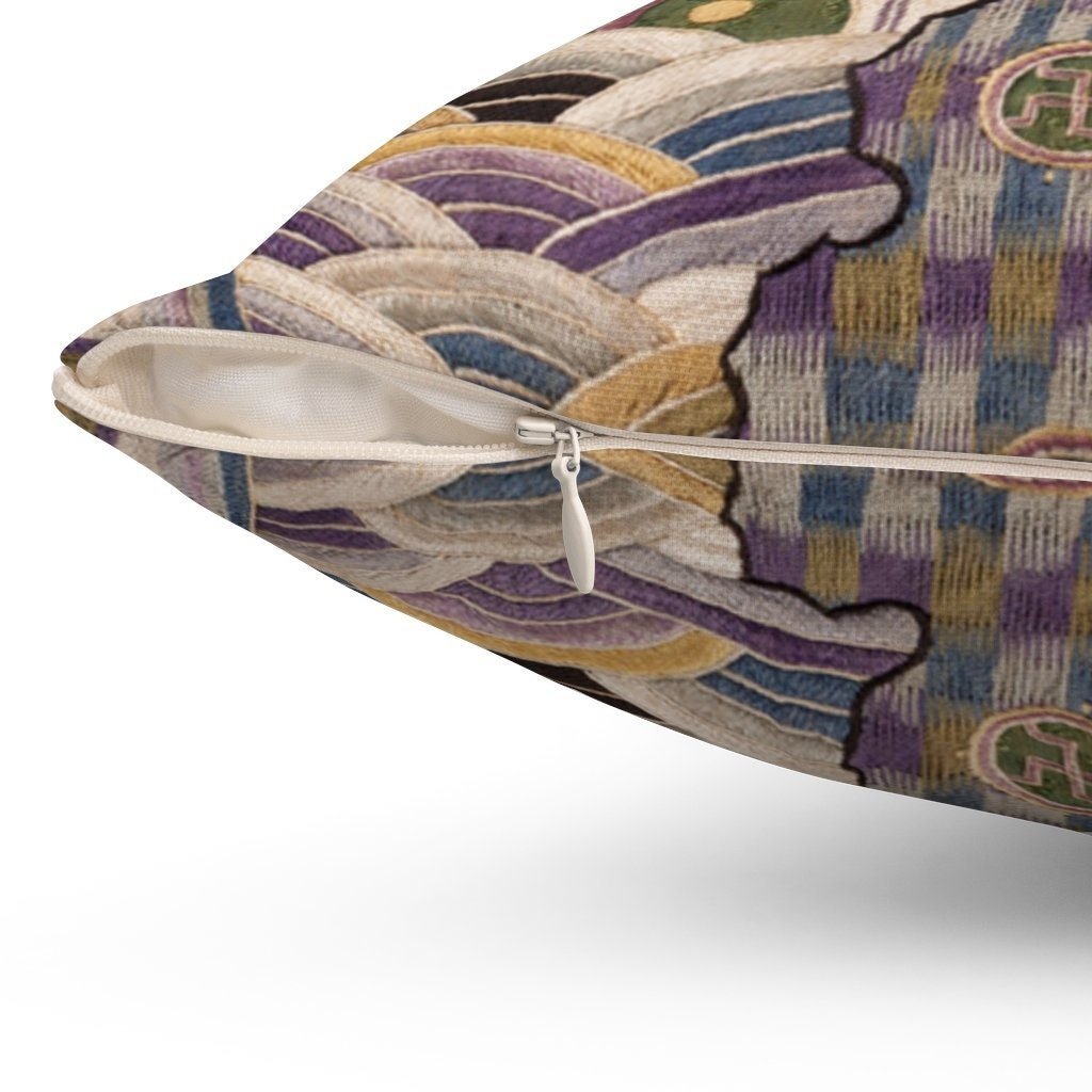 Japanese Heron Tribal Pillows, With Insert - Bird Lovers - Pastel Colors - Swan Art - Asian Accent Decorative Throw Pillow