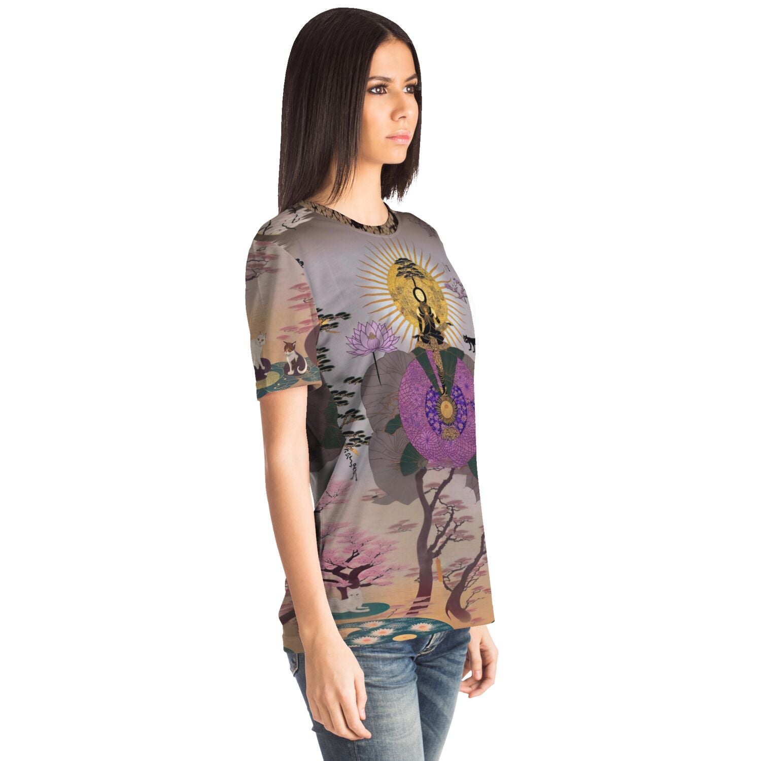 Japanese Spiritual Goddess Dankini Daniniten | Esoteric Feminine Yoga Yogini | Divine Buddhist Sacred Energy Graphic Art T-Shirt
