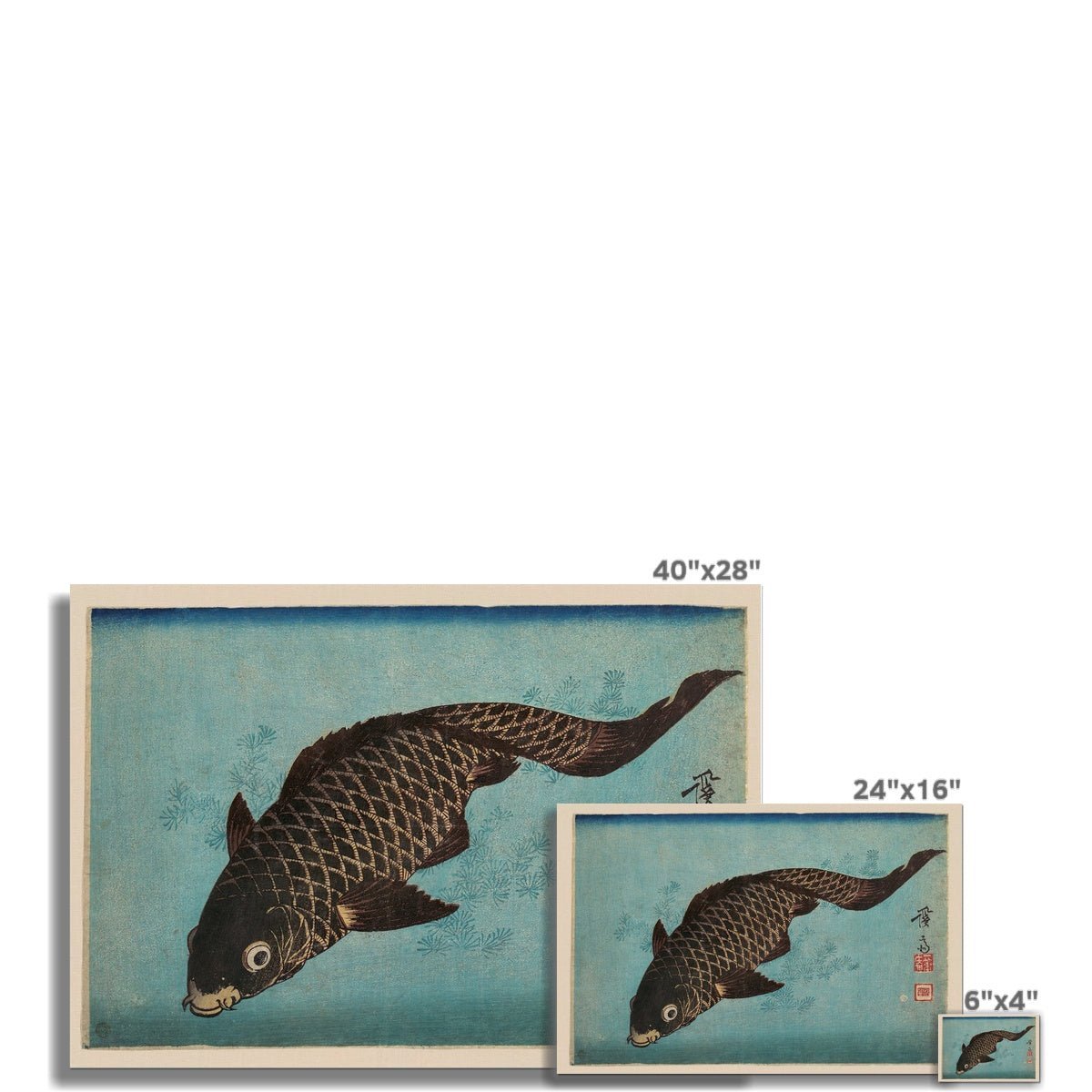 Japanese Woodblock Koi, Keisai Eisen Ukiyo-e Giclée Fine Art Print
