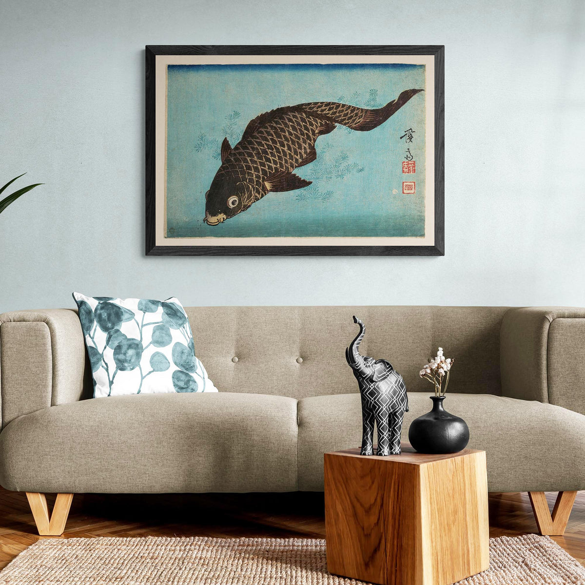 Japanese Woodblock Koi, Keisai Eisen Ukiyo-e Giclée Fine Art Print