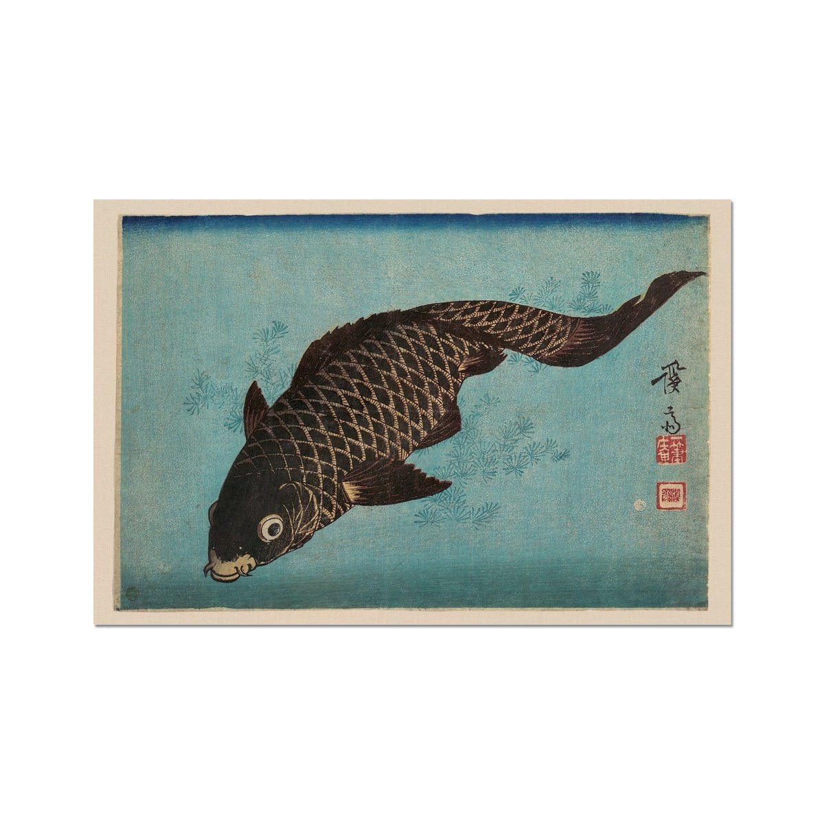 giclee Japanese Woodblock Koi, Keisai Eisen Ukiyo-e Giclée Fine Art Print