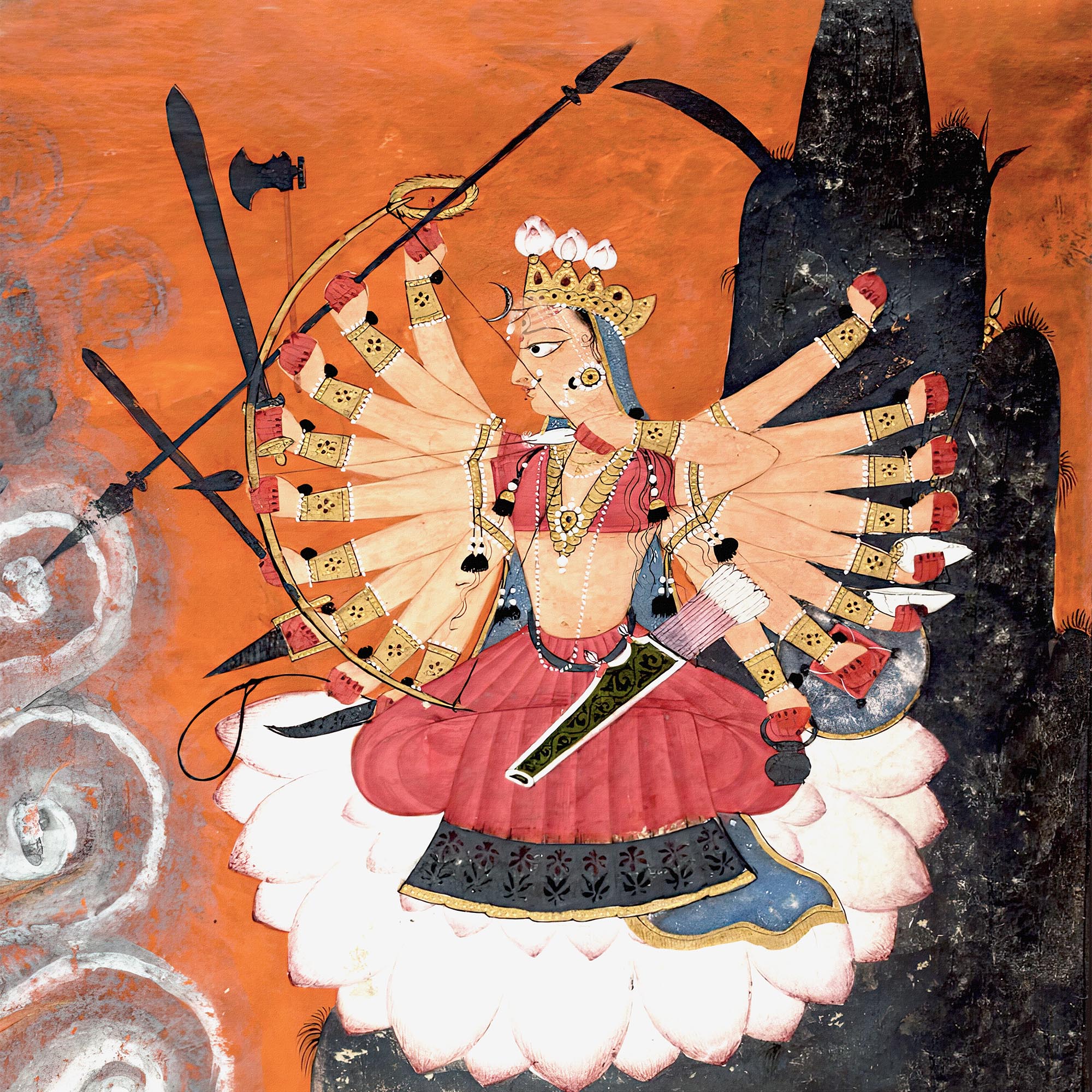 T-shirt XS Kali Shakti Durga Slaying the Buffalo Demon Asura, Mahishasura | Goddess Parvati Durga Devi Graphic Art T-Shirt