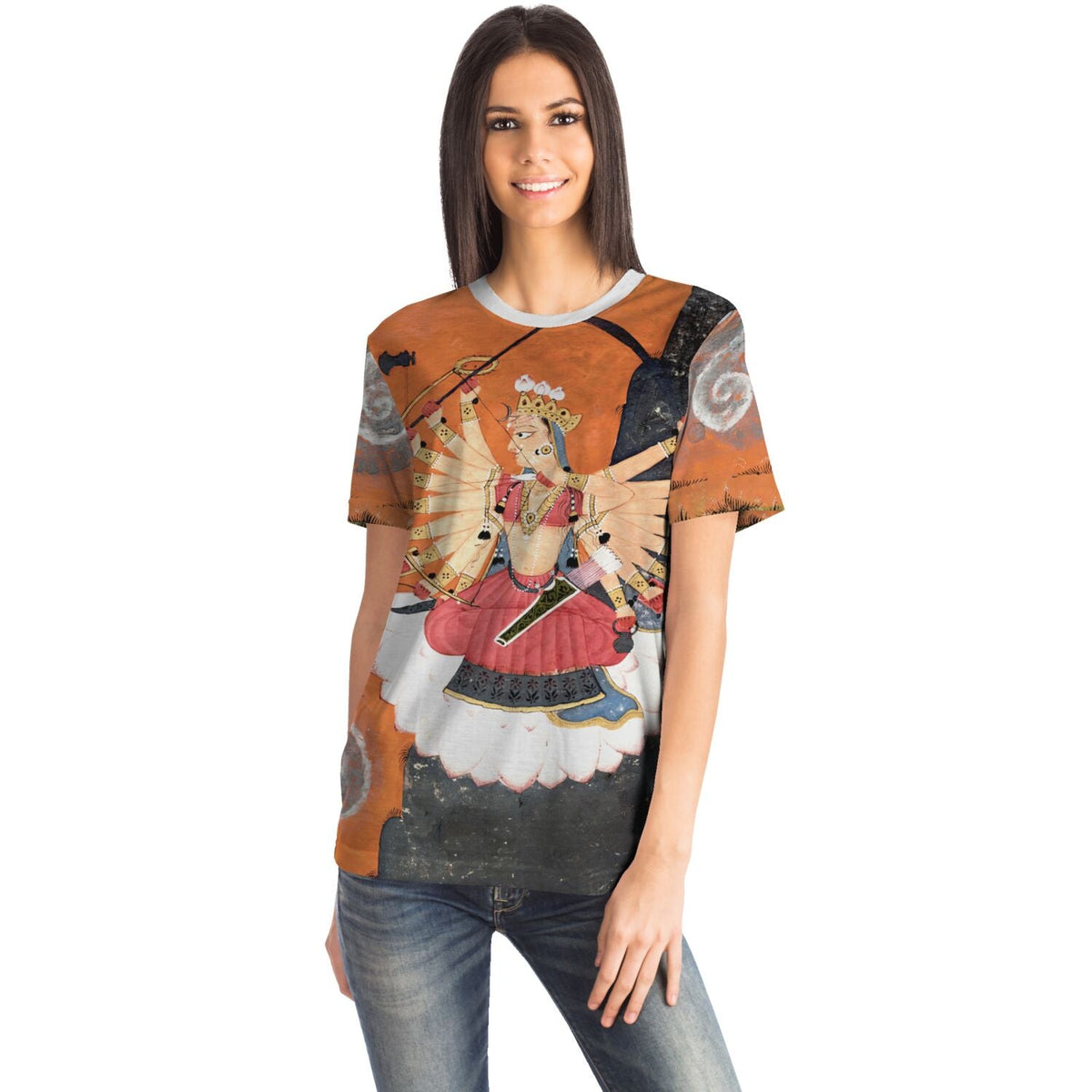 Kali Shakti Durga Slaying the Buffalo Demon Asura, Mahishasura | Goddess Parvati Durga Devi Graphic Art T-Shirt