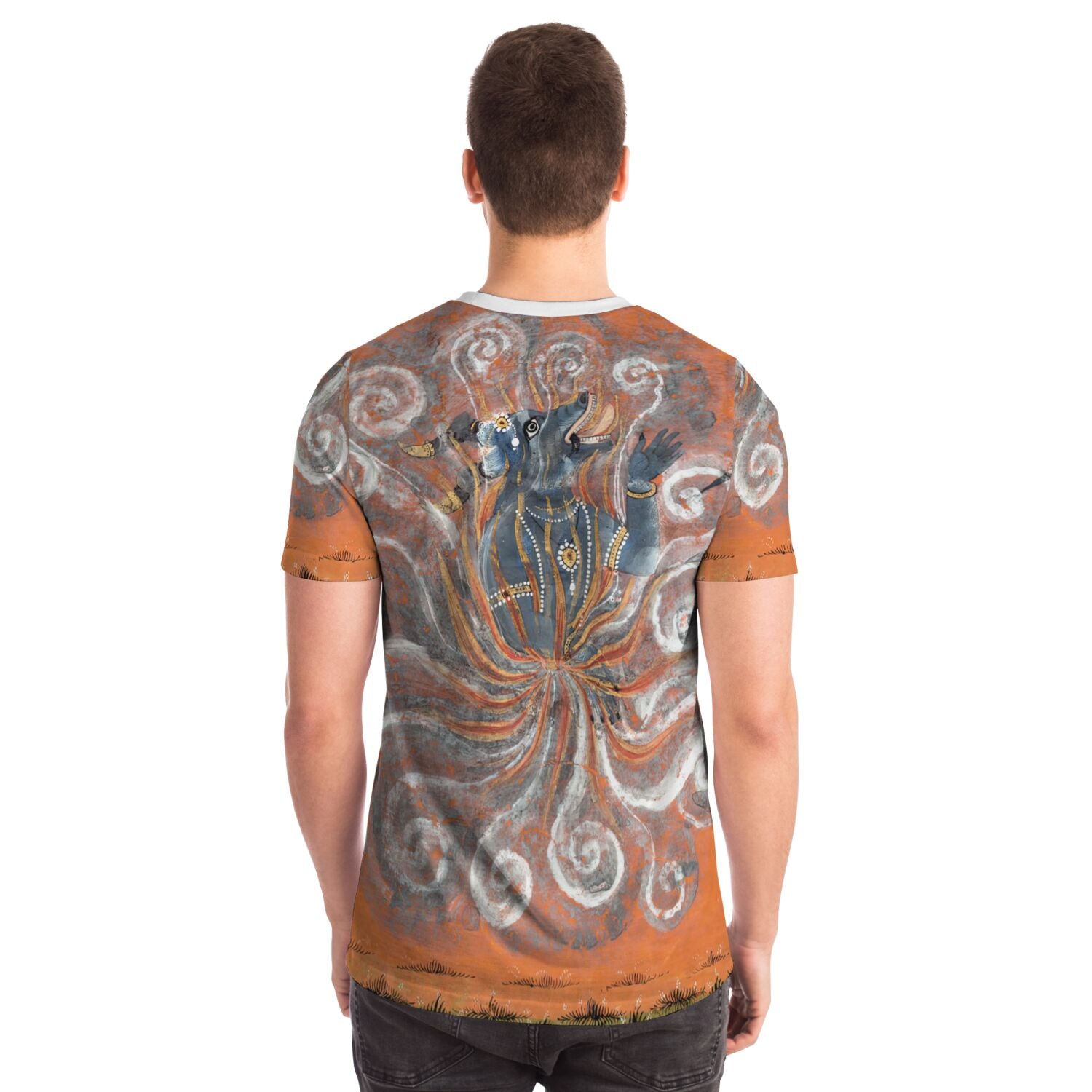 Kali Shakti Durga Slaying the Buffalo Demon Asura, Mahishasura | Goddess Parvati Durga Devi Graphic Art T-Shirt