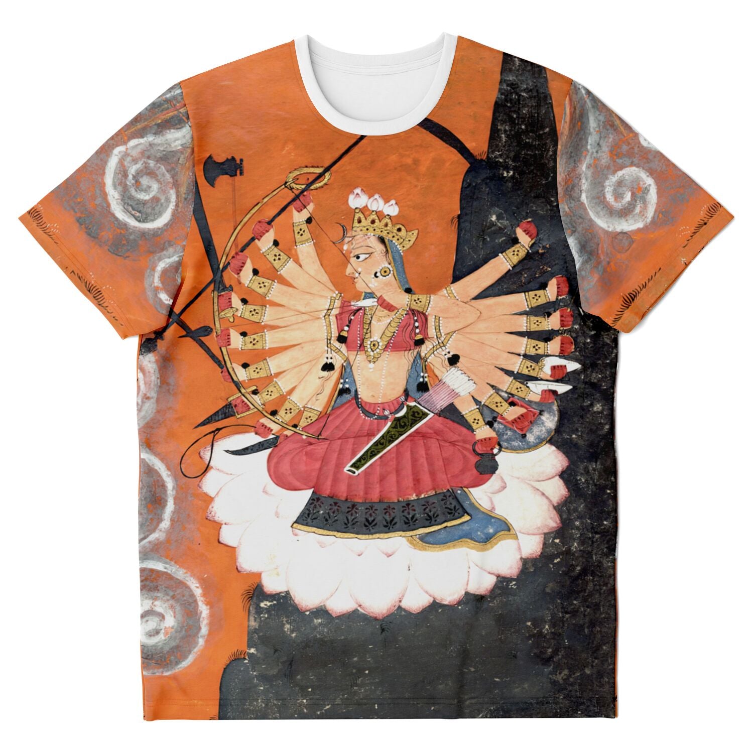 T-shirt XS Kali Shakti Durga Slaying the Buffalo Demon Asura, Mahishasura | Goddess Parvati Durga Devi Graphic Art T-Shirt