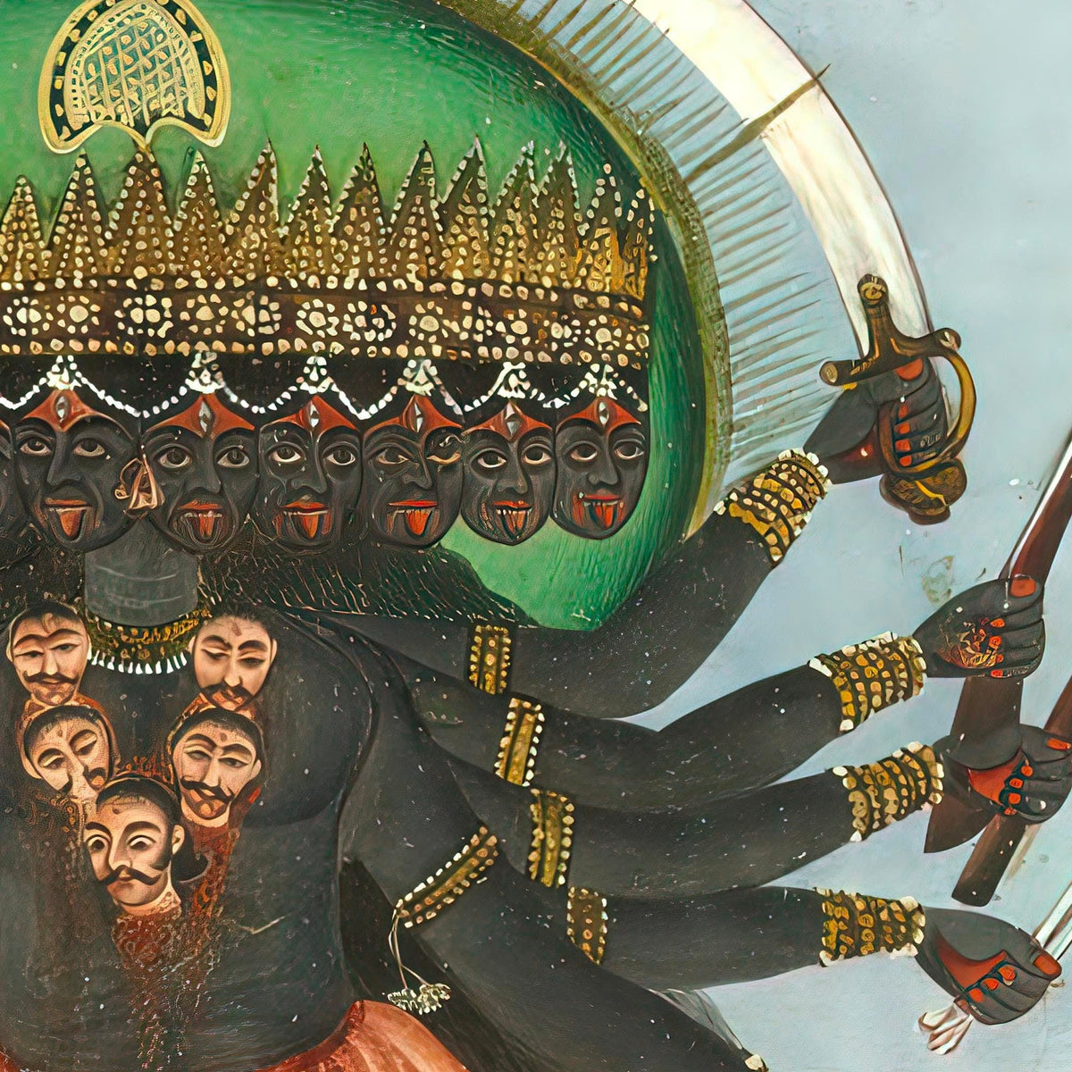 Kali Withdraws from Vishnu, as Brahma Emerges from Sleep, Antique Hindu Graphic T-Shirt Tee