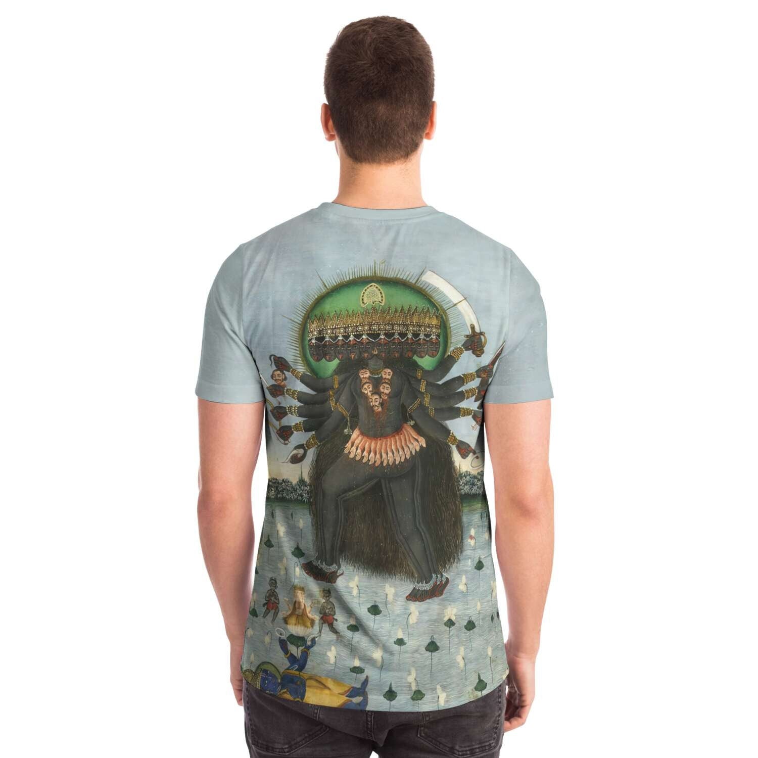 T-shirt Kali Withdraws from Vishnu, as Brahma Emerges from Sleep, Antique Hindu Graphic T-Shirt Tee