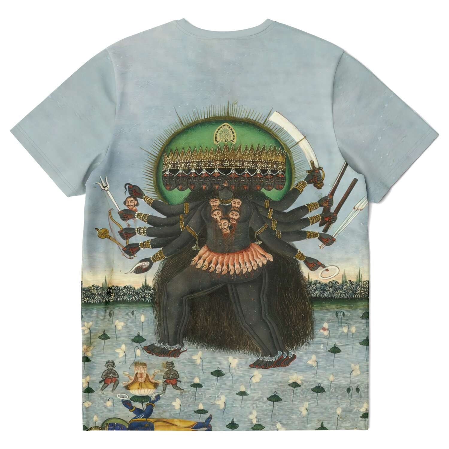 Kali Withdraws from Vishnu, as Brahma Emerges from Sleep, Antique Hindu Graphic T-Shirt Tee