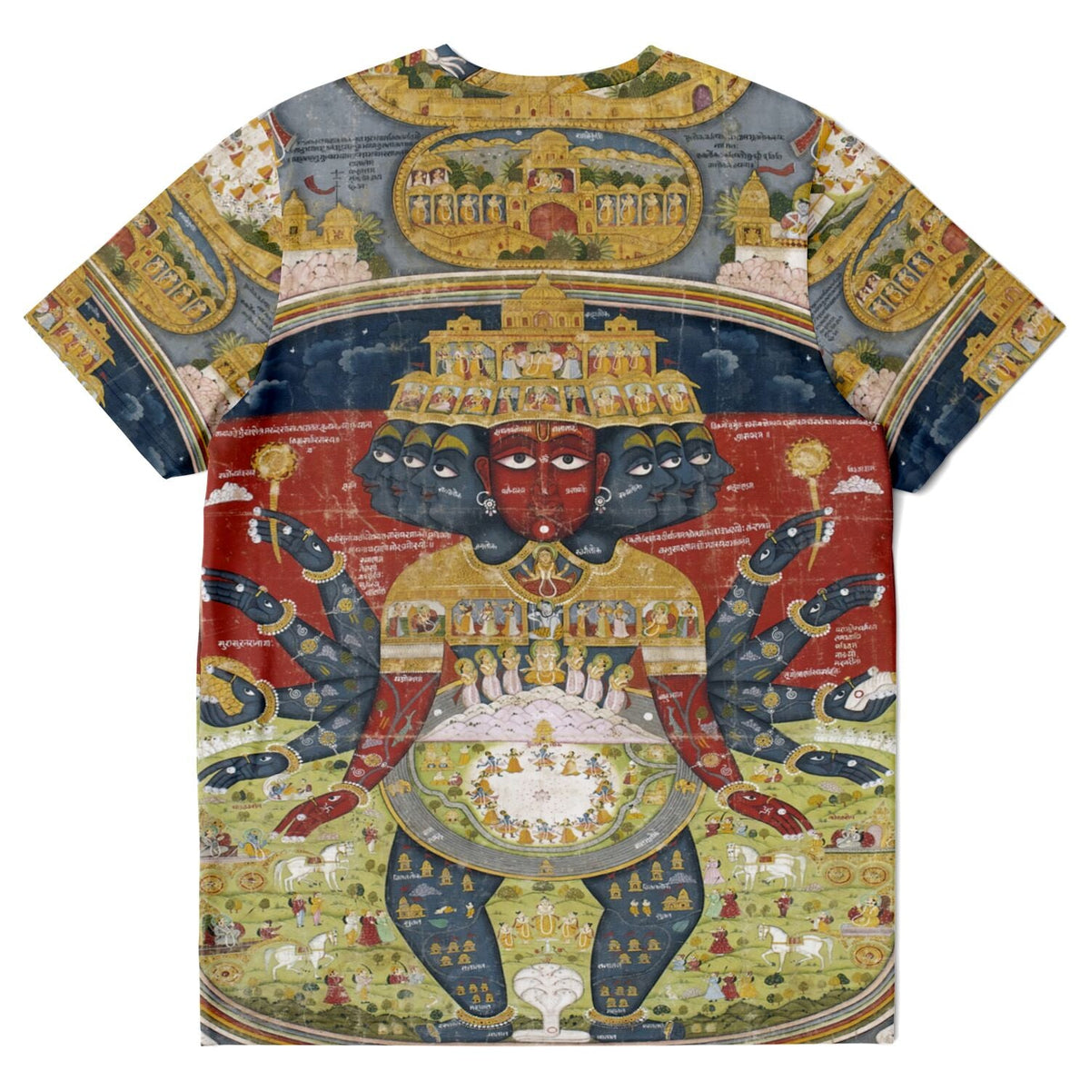 Krishna Cosmological Diagram | Vintage Sacred Hindu Deity | Brahma, Shiva Vedic Cosmos Graphic Art T-Shirt