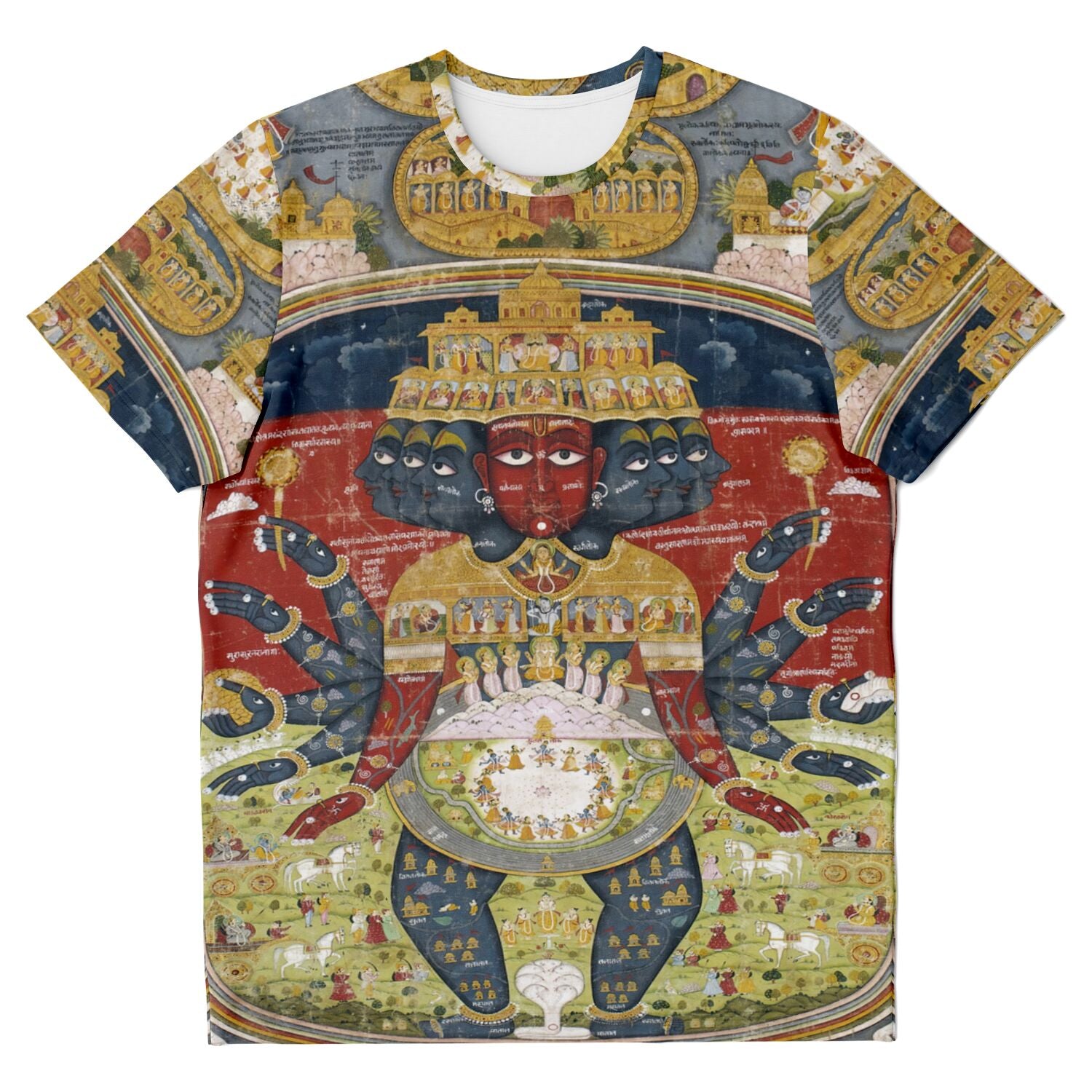 Krishna Cosmological Diagram | Vintage Sacred Hindu Deity | Brahma, Shiva Vedic Cosmos Graphic Art T-Shirt