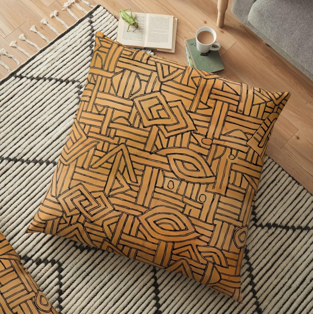Kuba-Cloth Inspired African Tribal Pillow | Various Sizes