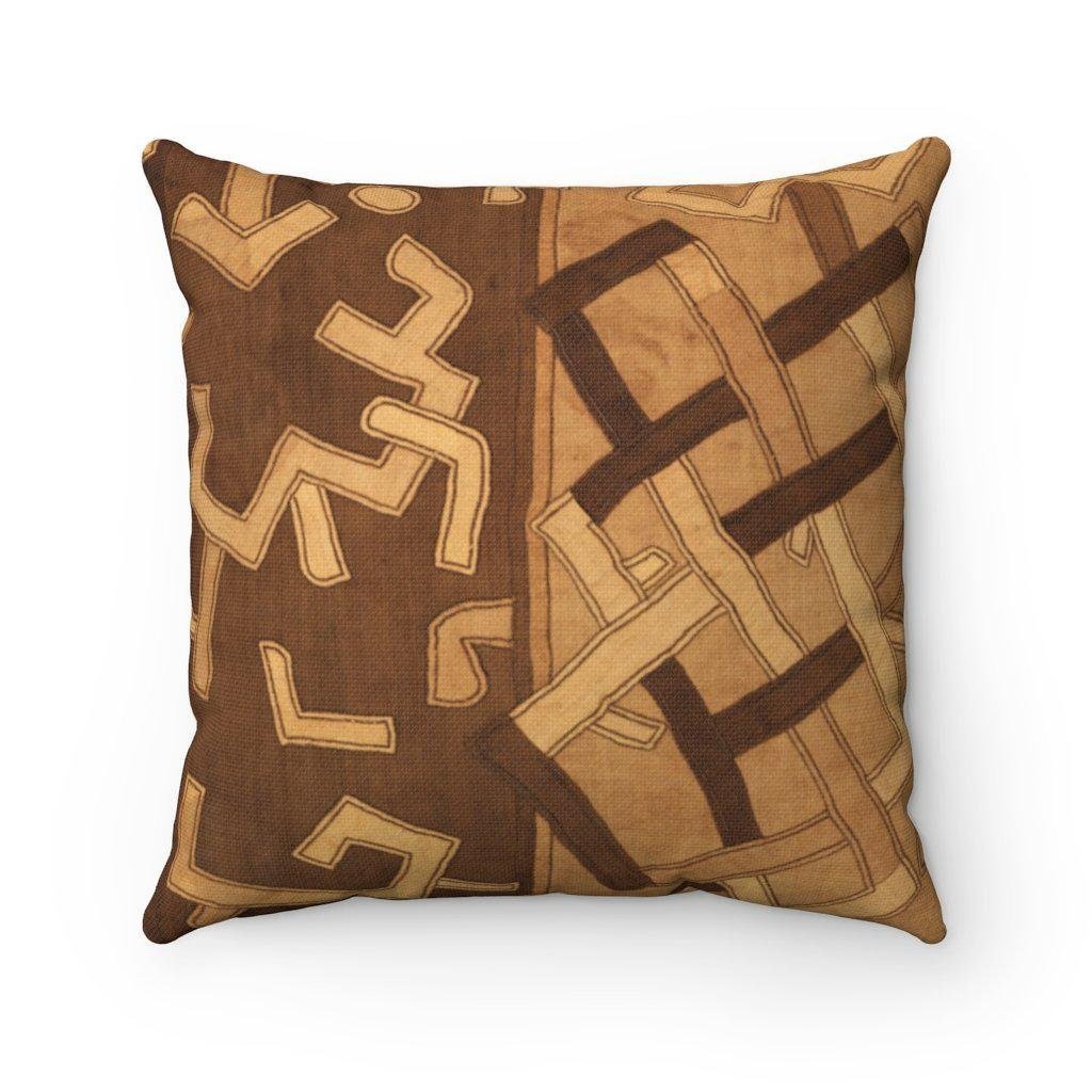 Kuba-Cloth Inspired African Vintage Afrocentric Ethnic Antique Boho Tribal Decorative Throw Pillow