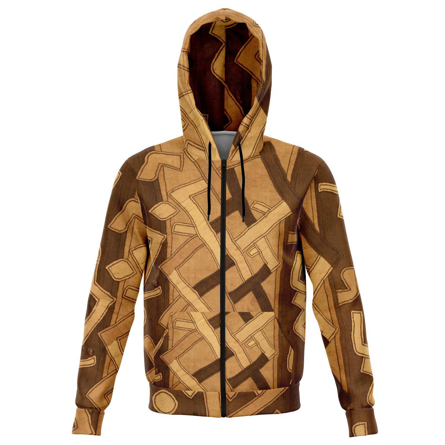 Tribal Hoodie XS Kuba-Cloth Inspired (Central Africa) | Unisex Tribal Hoodie