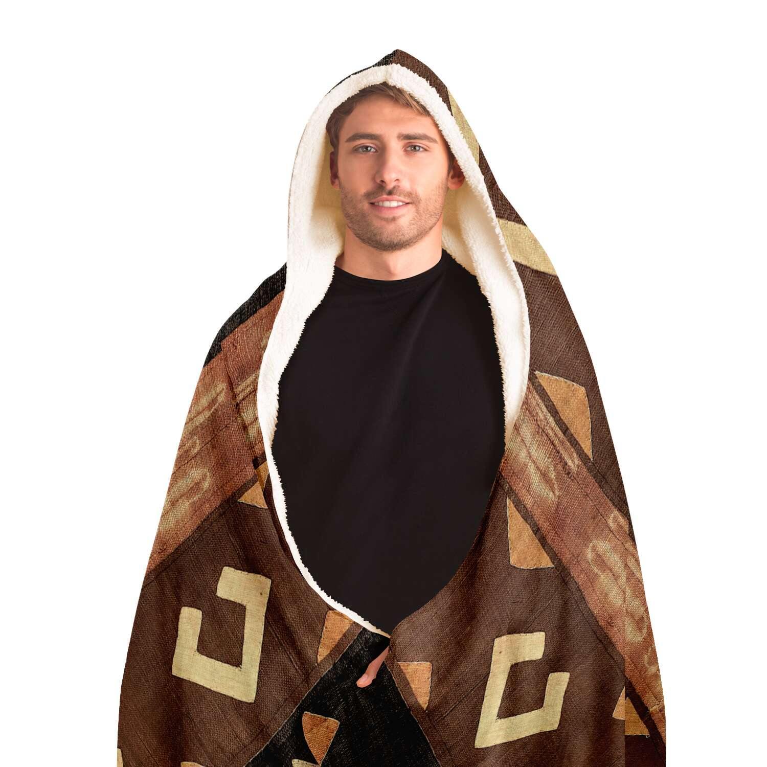 Kuba Cloth Inspired Hooded Blanket (The Congo)
